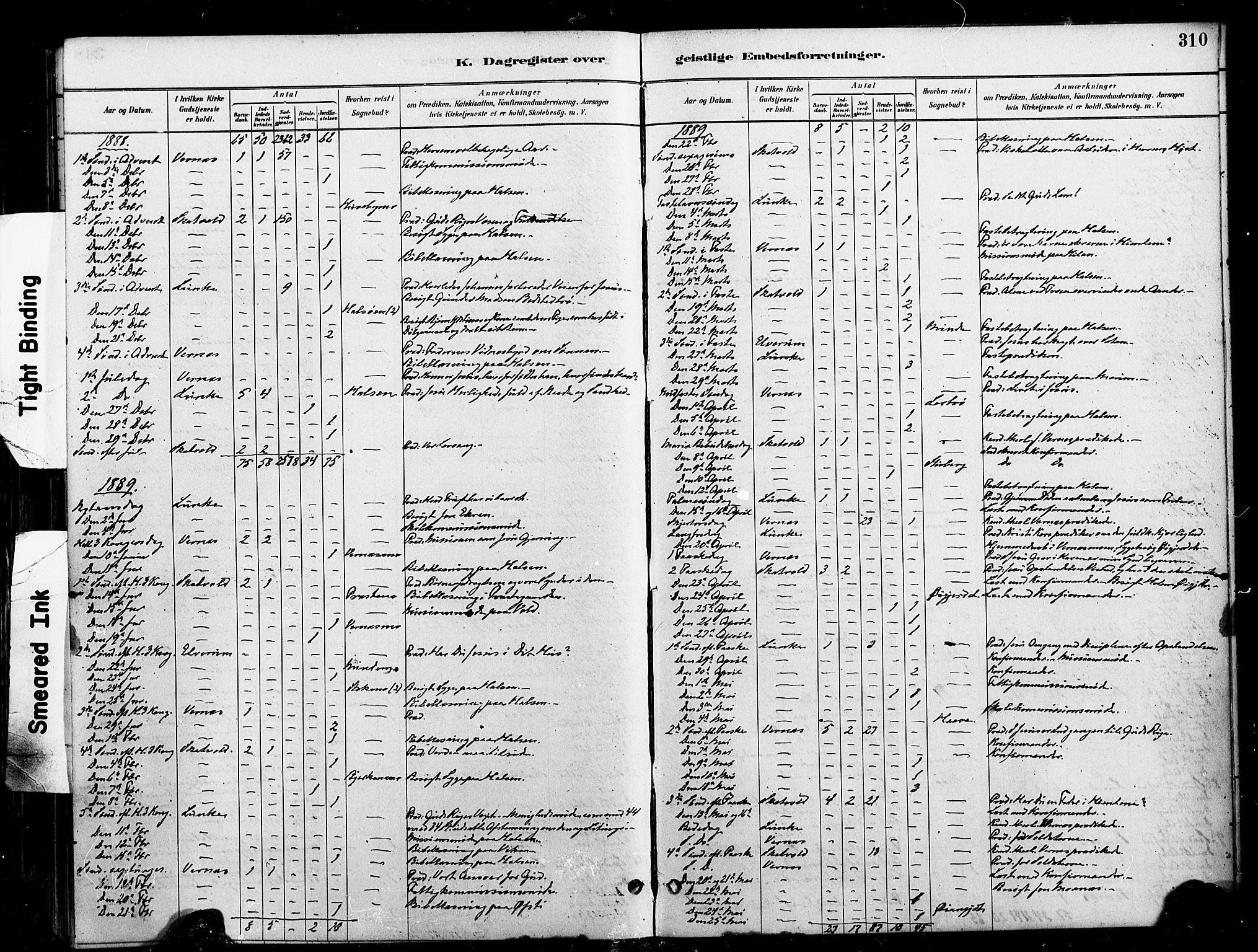 Ministerialprotokoller, klokkerbøker og fødselsregistre - Nord-Trøndelag, SAT/A-1458/709/L0077: Parish register (official) no. 709A17, 1880-1895, p. 310