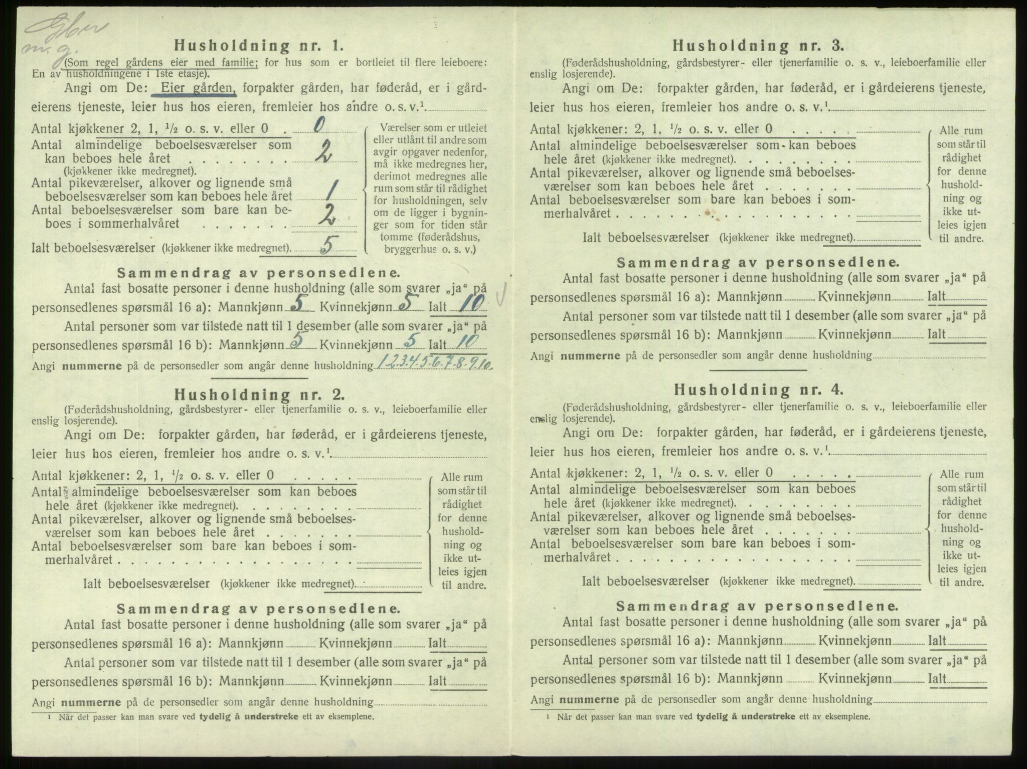 SAB, 1920 census for Fjaler, 1920, p. 585