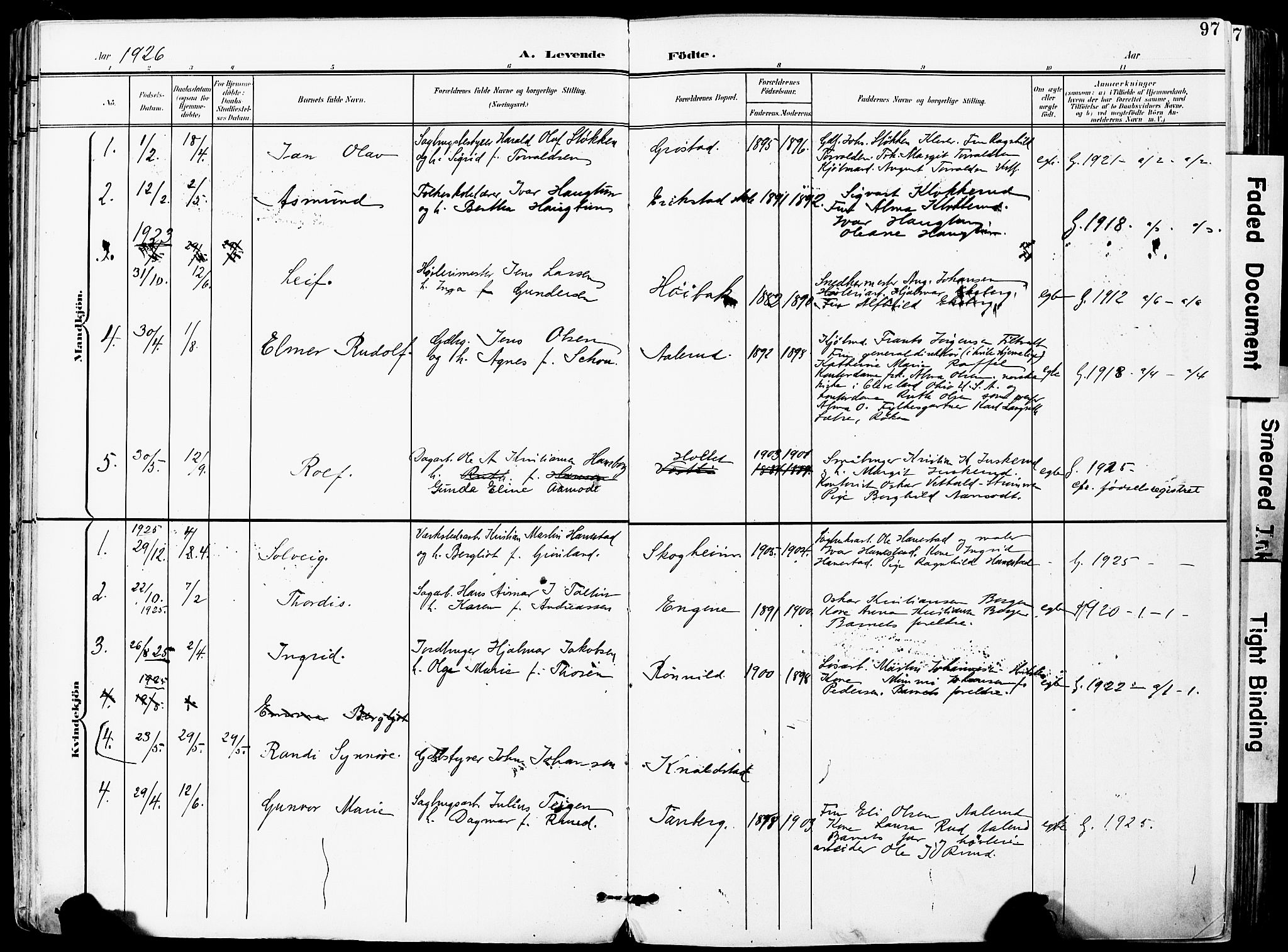 Vestby prestekontor Kirkebøker, SAO/A-10893/F/Fa/L0010: Parish register (official) no. I 10, 1900-1926, p. 97