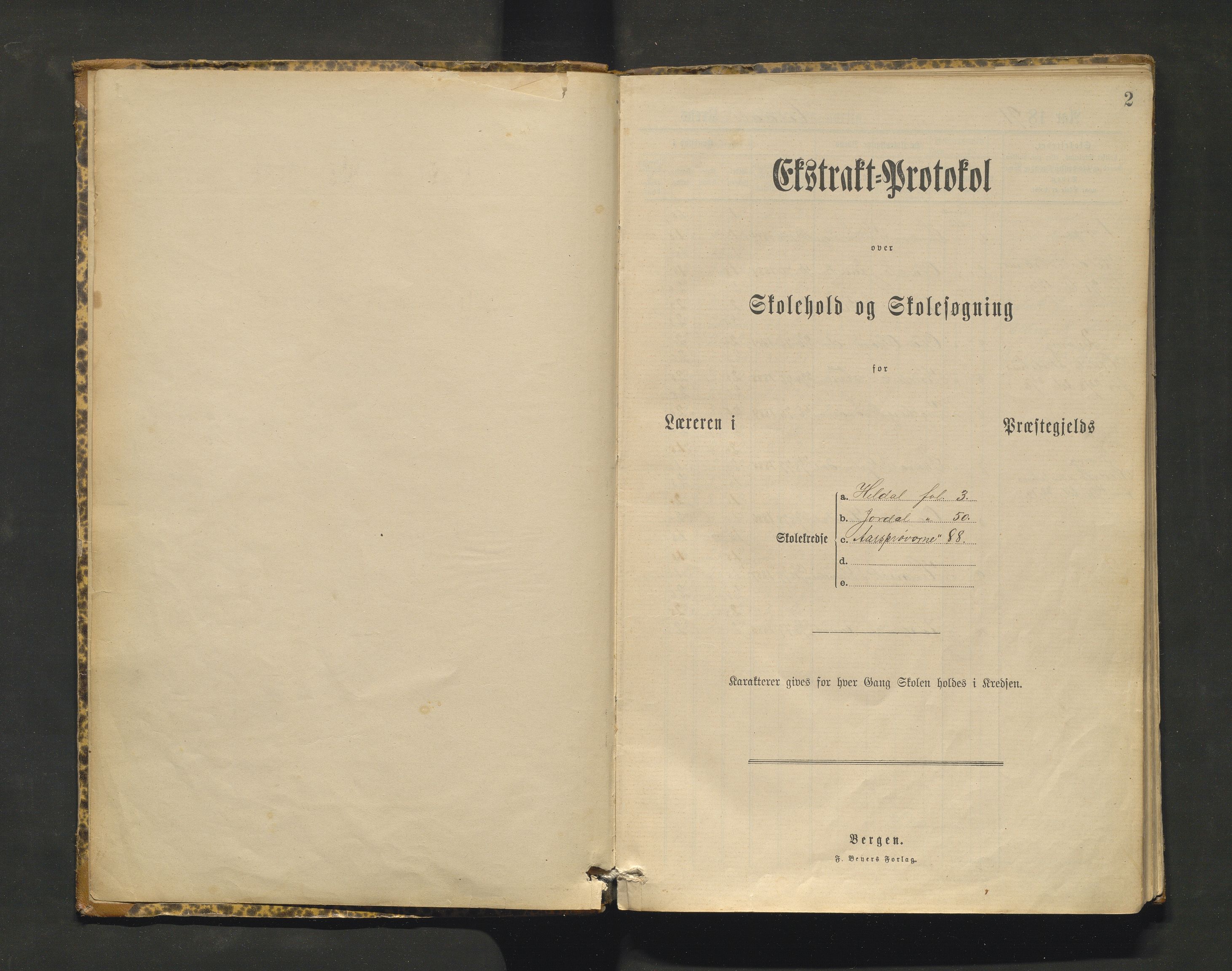 Odda kommune. Barneskulane , IKAH/1228-231/F/Fe/L0003: Skuleprotokoll for Hildal og Jordal skular og Vintertun krins , 1891-1927