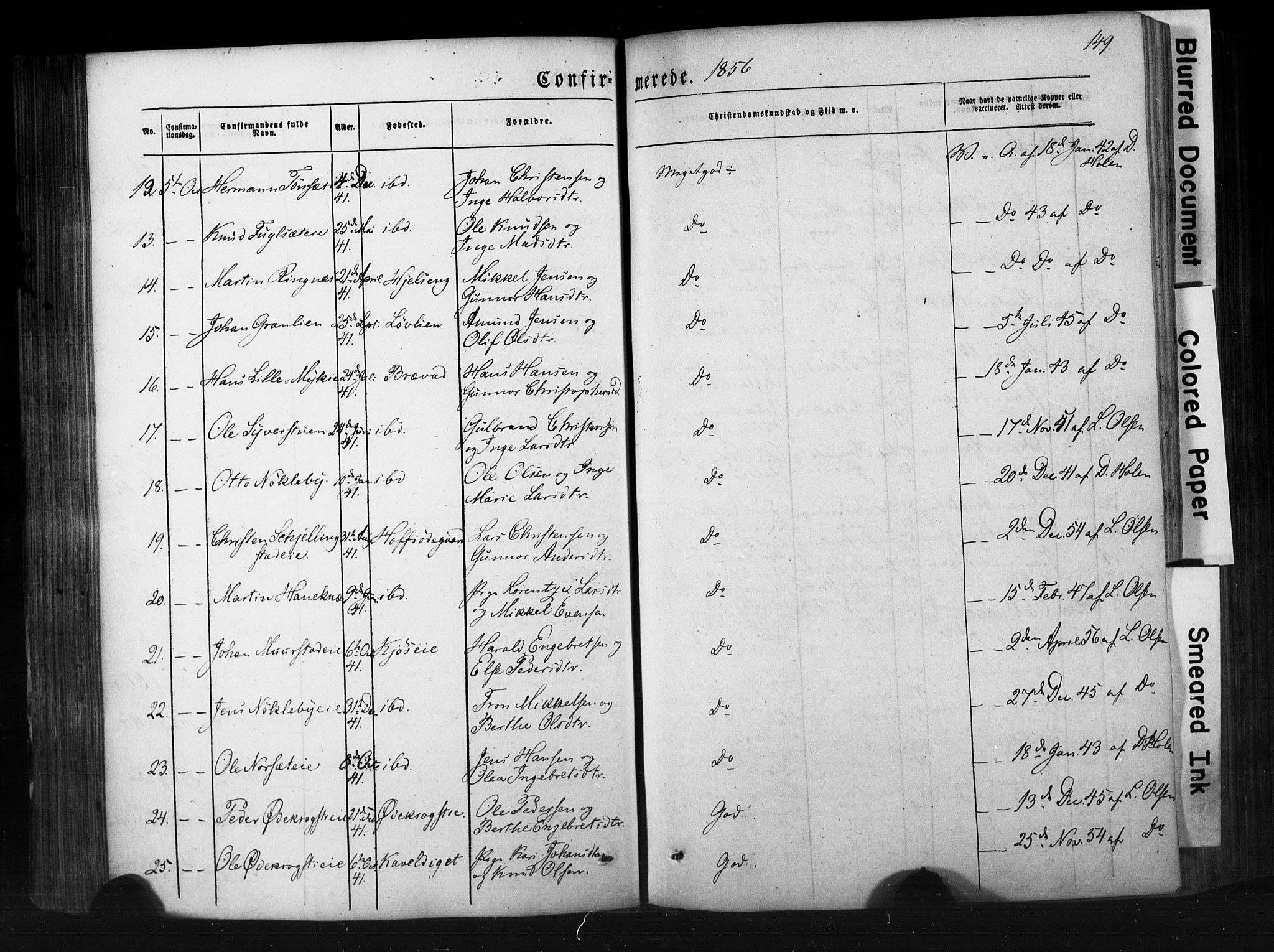 Løten prestekontor, AV/SAH-PREST-022/K/Ka/L0007: Parish register (official) no. 7, 1850-1859, p. 149