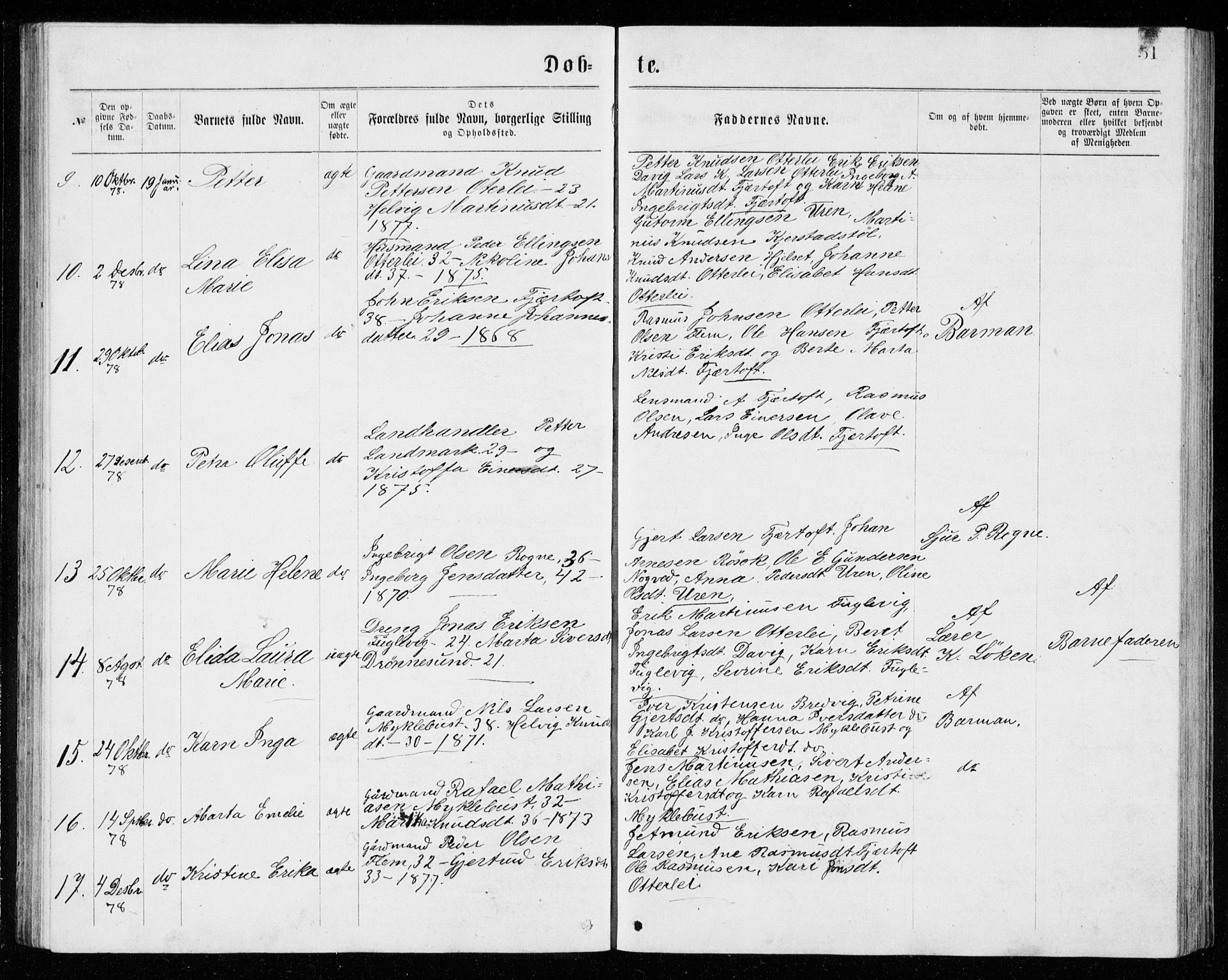 Ministerialprotokoller, klokkerbøker og fødselsregistre - Møre og Romsdal, AV/SAT-A-1454/536/L0509: Parish register (copy) no. 536C04, 1871-1881, p. 51