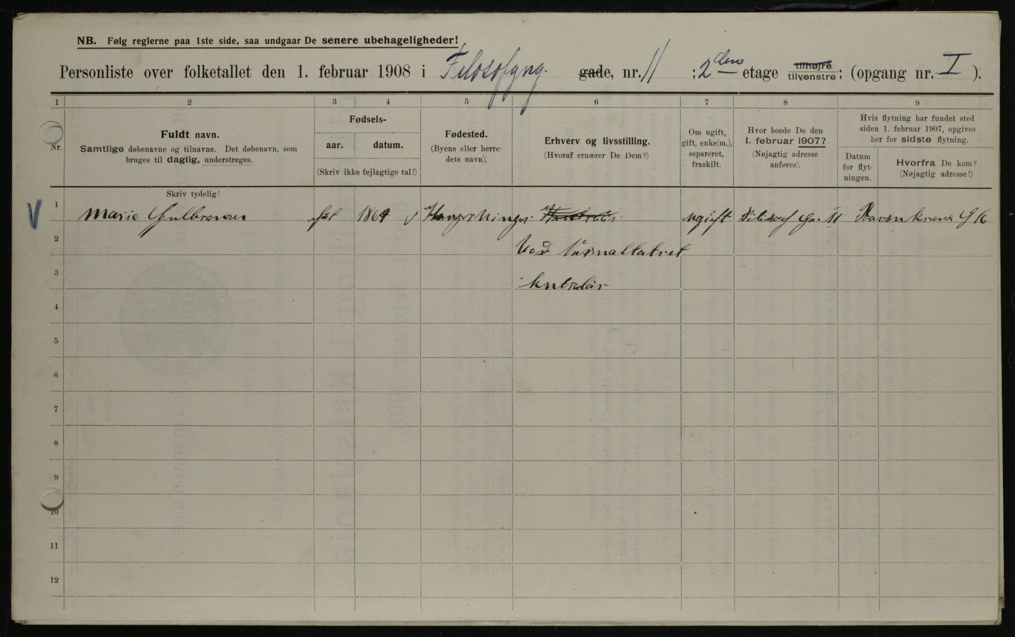 OBA, Municipal Census 1908 for Kristiania, 1908, p. 21949