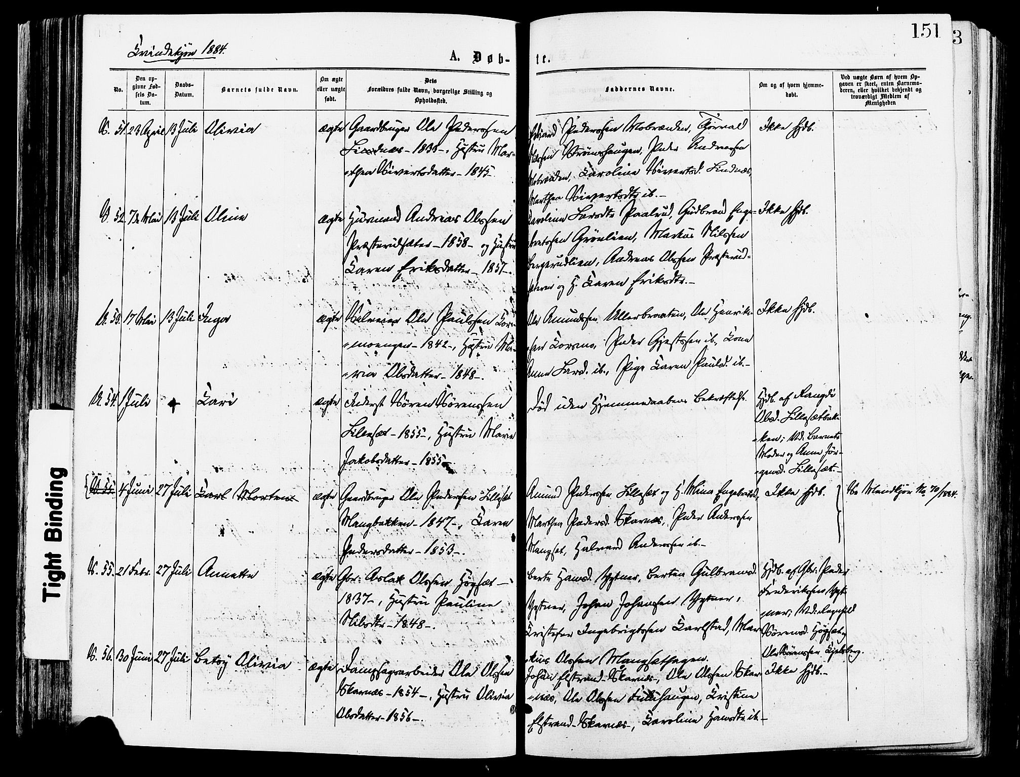 Sør-Odal prestekontor, AV/SAH-PREST-030/H/Ha/Haa/L0005: Parish register (official) no. 5, 1876-1885, p. 151