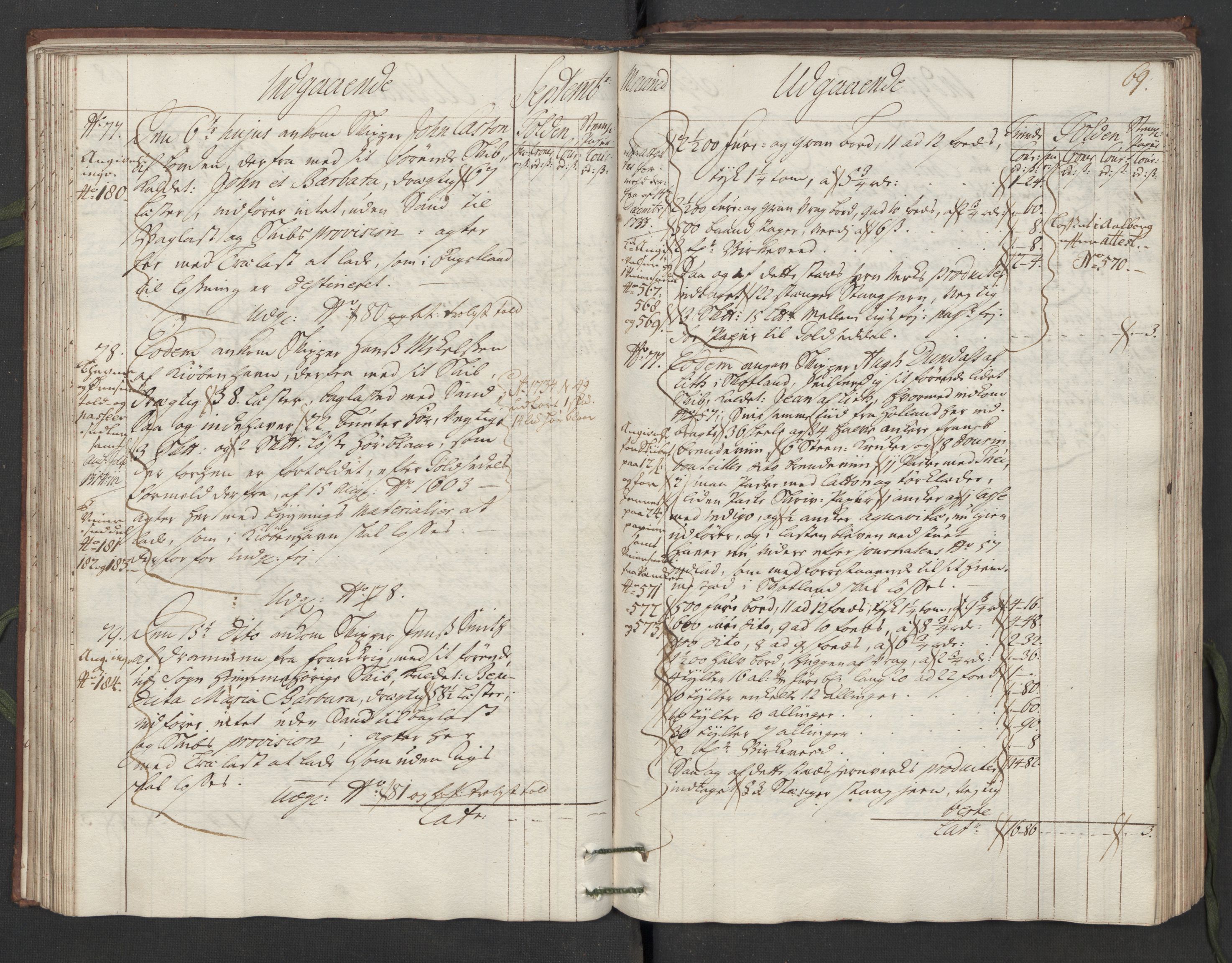 Generaltollkammeret, tollregnskaper, AV/RA-EA-5490/R05/L0014/0001: Tollregnskaper Moss, Son, Krokstad / Hovedtollbok, 1733, p. 68b-69a
