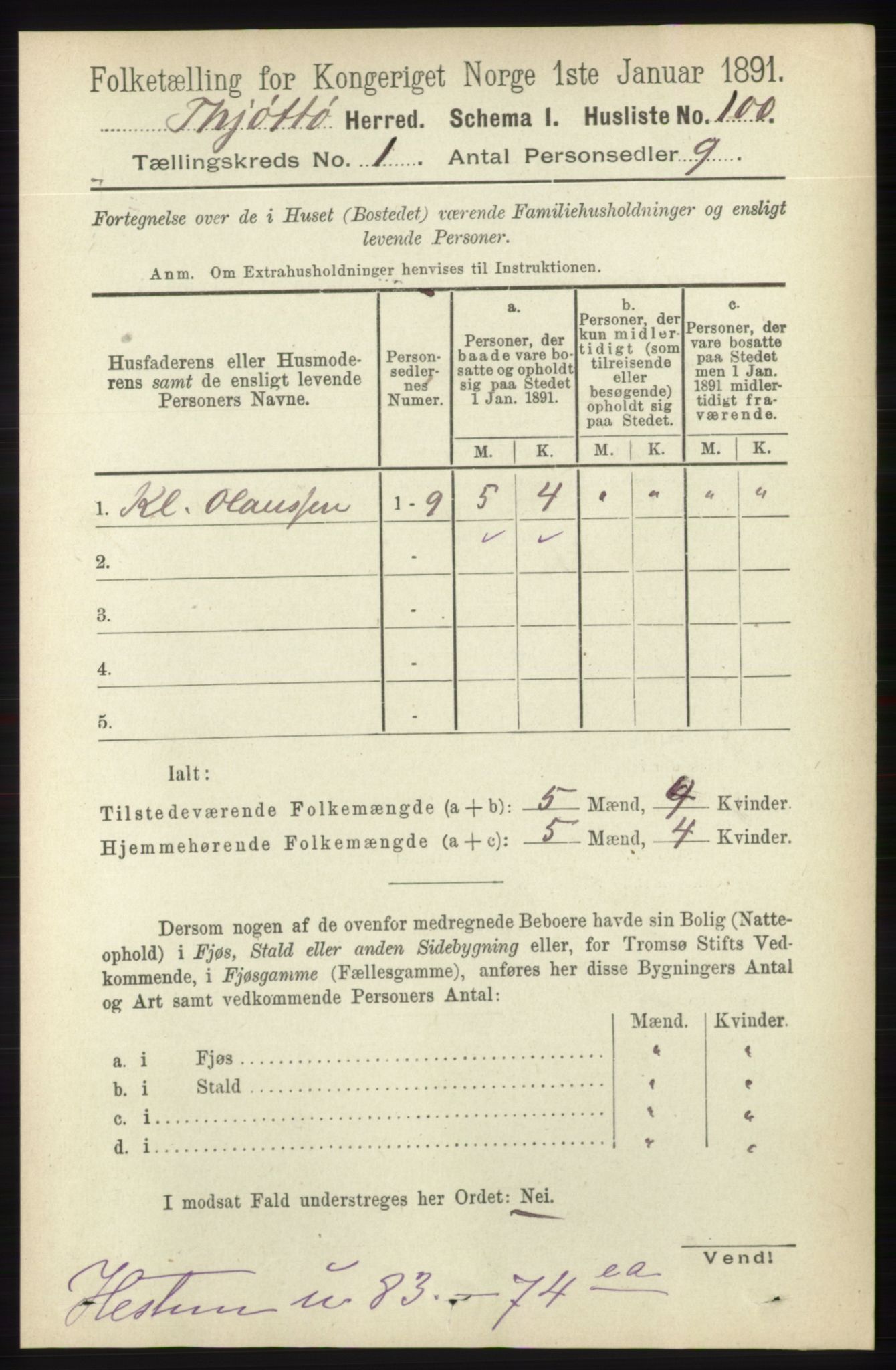 RA, 1891 census for 1817 Tjøtta, 1891, p. 122