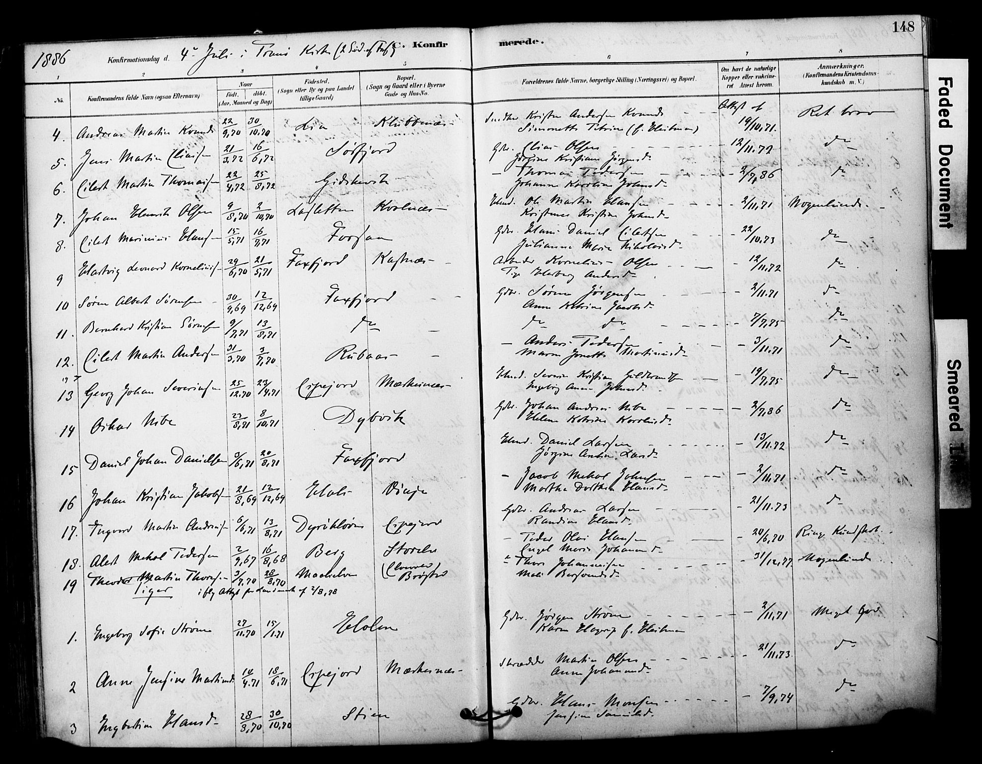 Tranøy sokneprestkontor, SATØ/S-1313/I/Ia/Iaa/L0011kirke: Parish register (official) no. 11, 1878-1904, p. 148