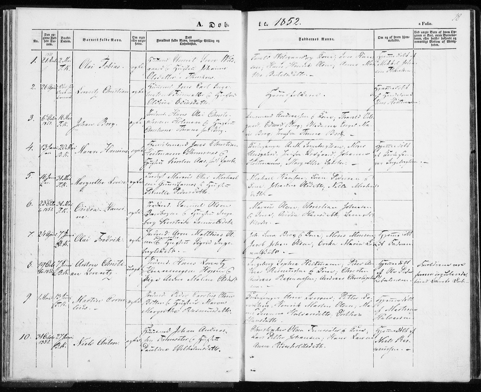 Berg sokneprestkontor, SATØ/S-1318/G/Ga/Gaa/L0001kirke: Parish register (official) no. 1, 1846-1859, p. 18