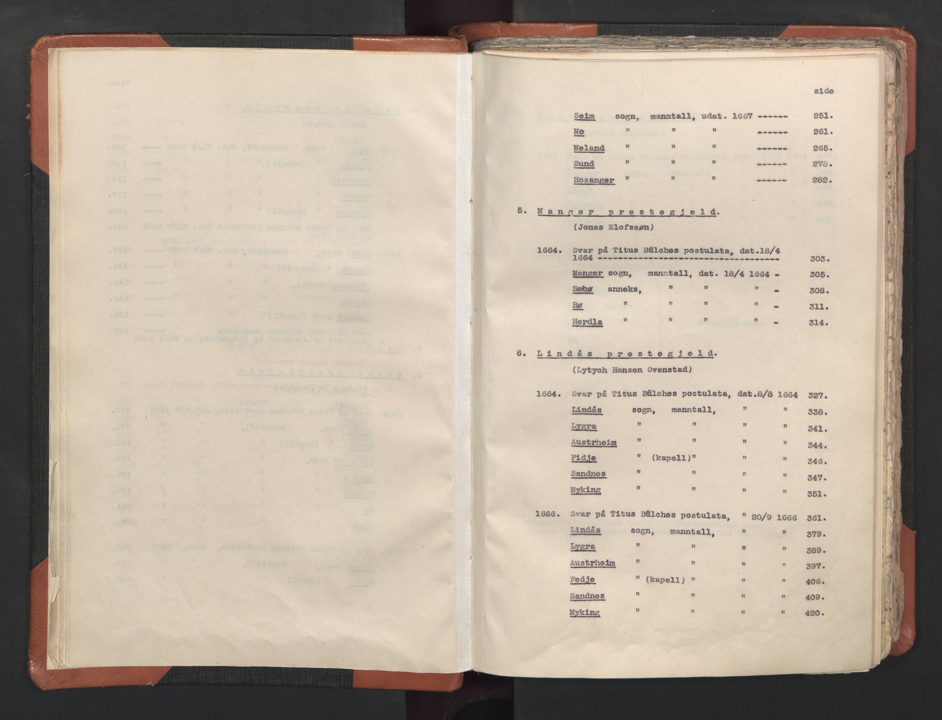 RA, Vicar's Census 1664-1666, no. 22: Nordhordland deanery, 1664-1666