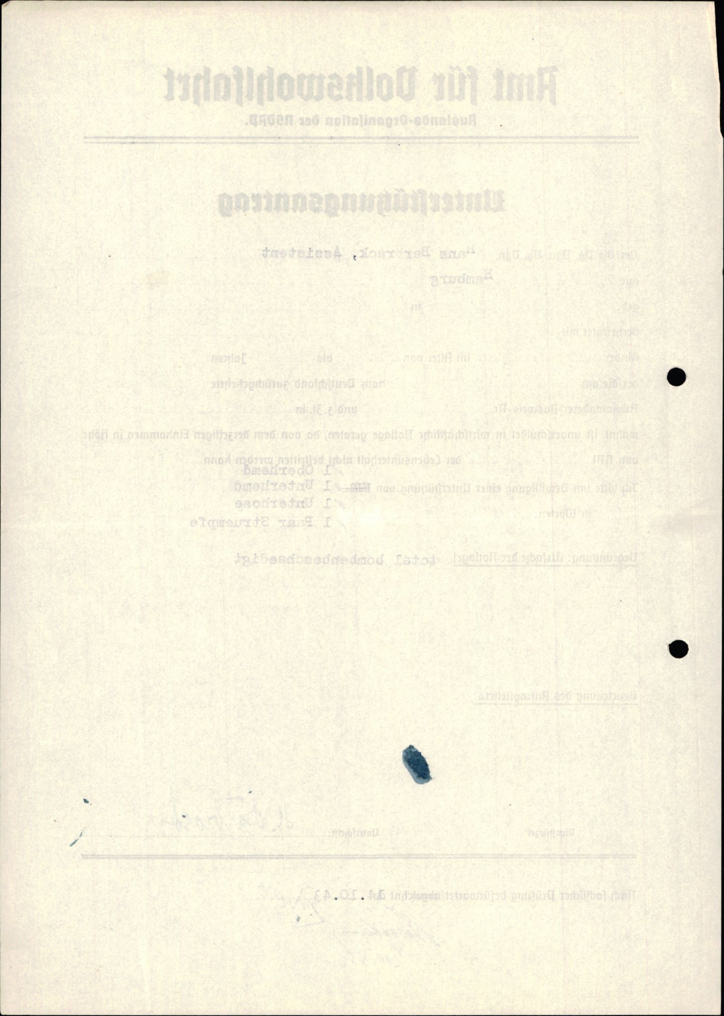 Forsvarets Overkommando. 2 kontor. Arkiv 11.4. Spredte tyske arkivsaker, AV/RA-RAFA-7031/D/Dar/Darb/L0015: Reichskommissariat - NSDAP in Norwegen, 1938-1945, p. 1018