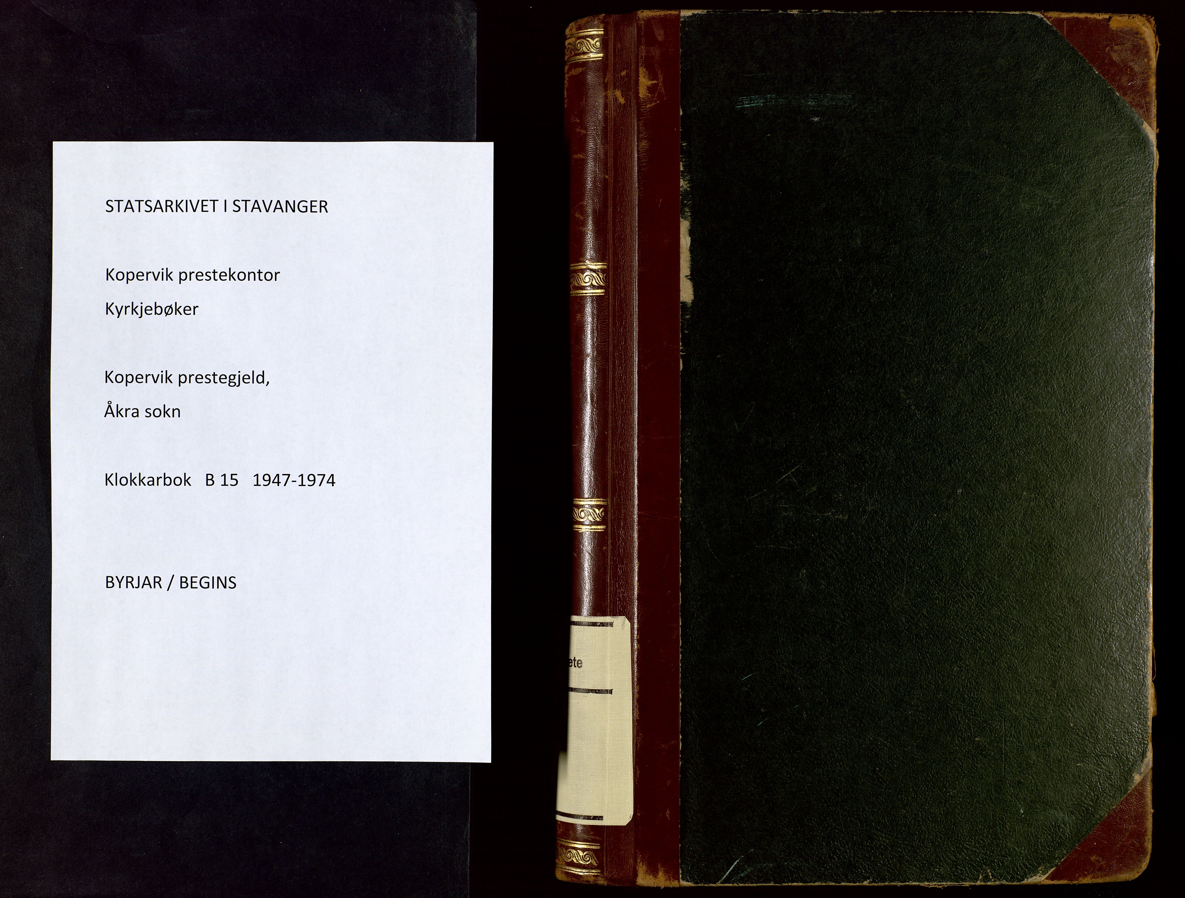 Kopervik sokneprestkontor, SAST/A-101850/H/Ha/Hab/L0015: Parish register (copy) no. B 15, 1947-1974