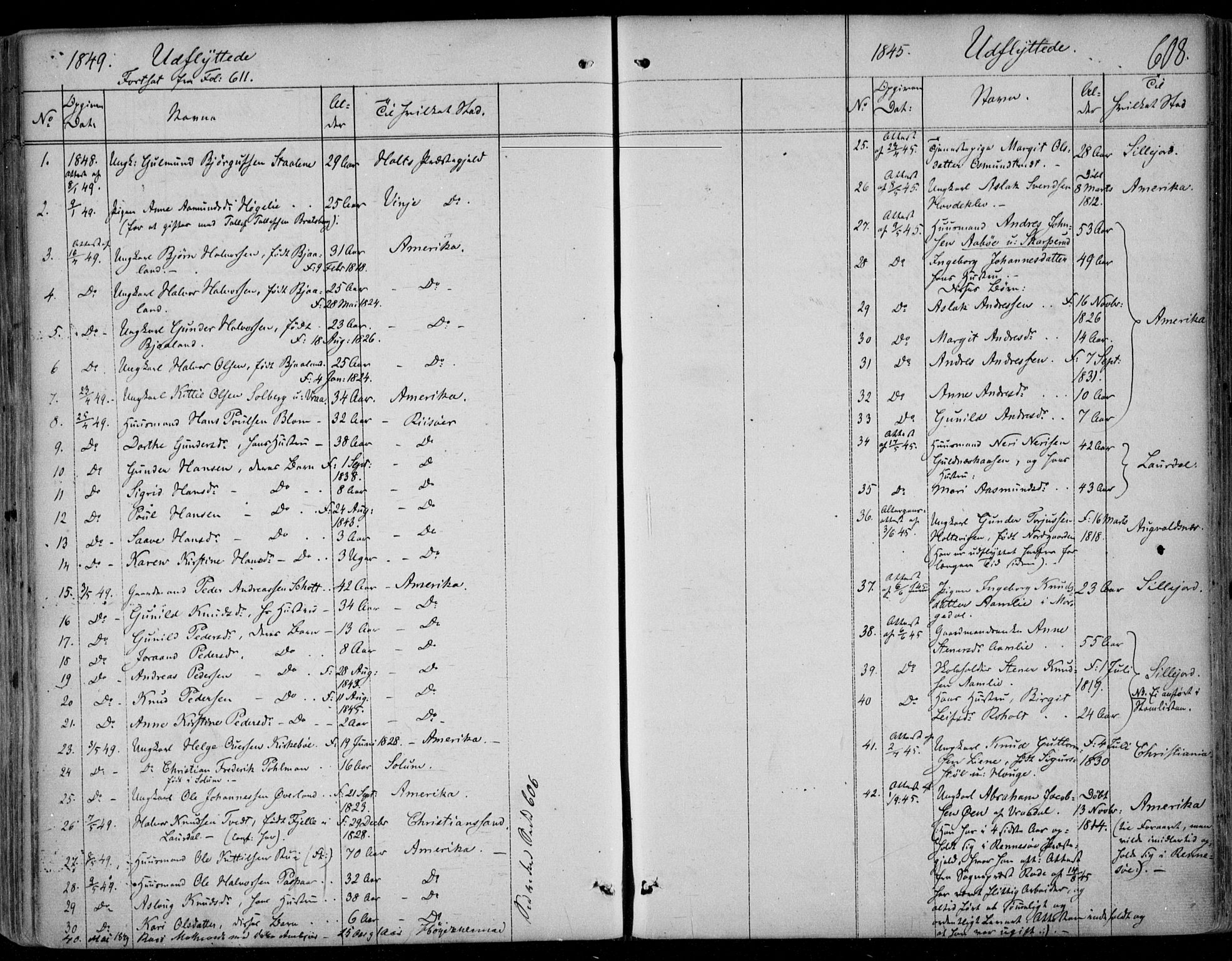 Kviteseid kirkebøker, SAKO/A-276/F/Fa/L0006: Parish register (official) no. I 6, 1836-1858, p. 608