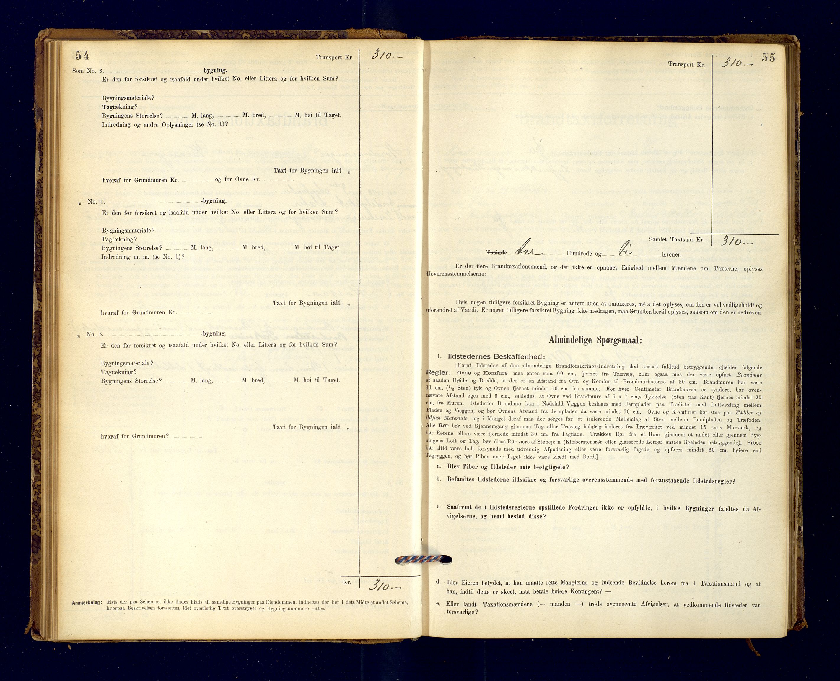 Nord-Varanger (Vadsø) lensmannskontor, AV/SATØ-S-1166/1/Fp/Fpb/L0198: Branntakstprotokoller, 1895-1913, p. 54-55