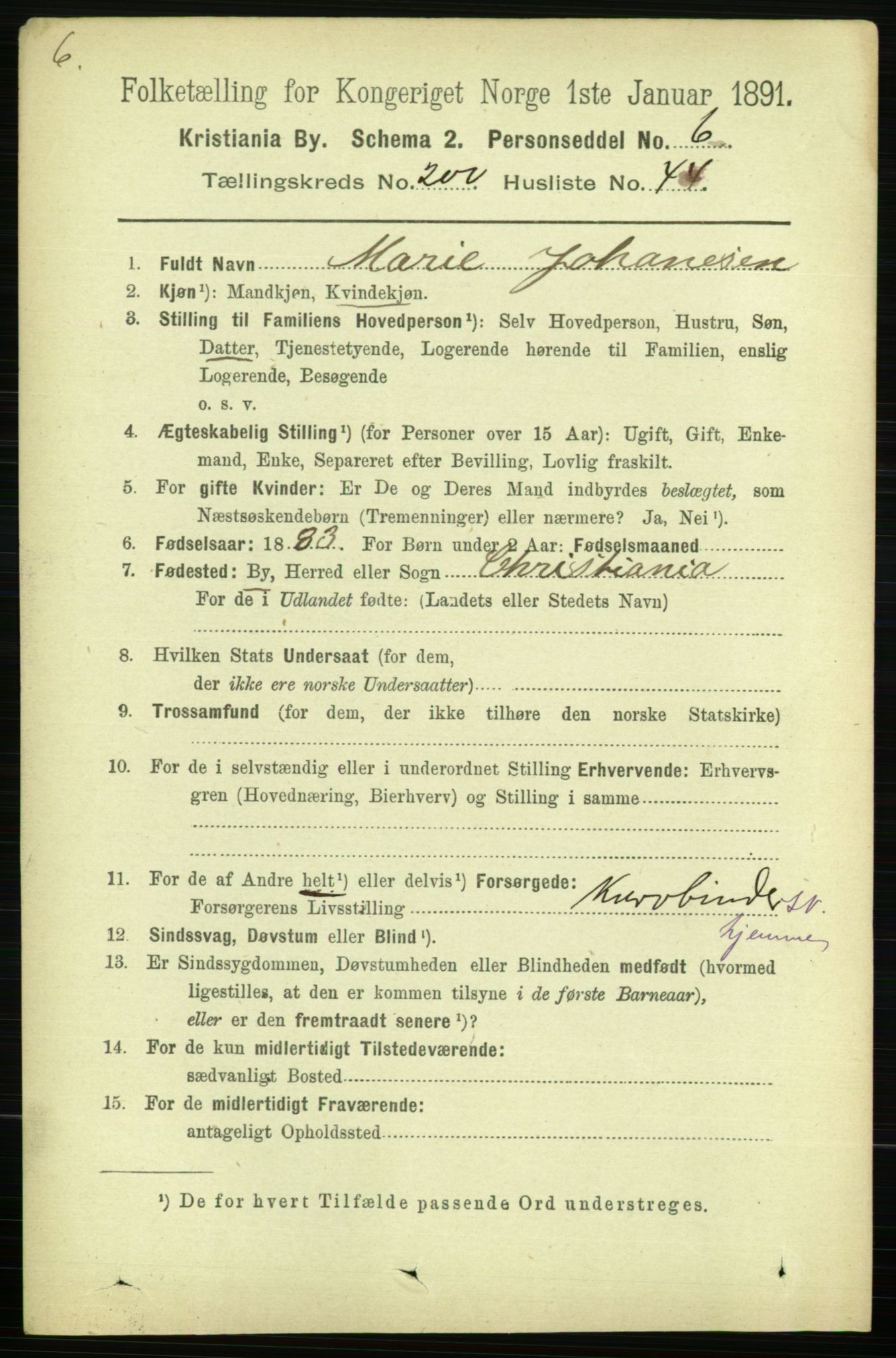 RA, 1891 census for 0301 Kristiania, 1891, p. 120871