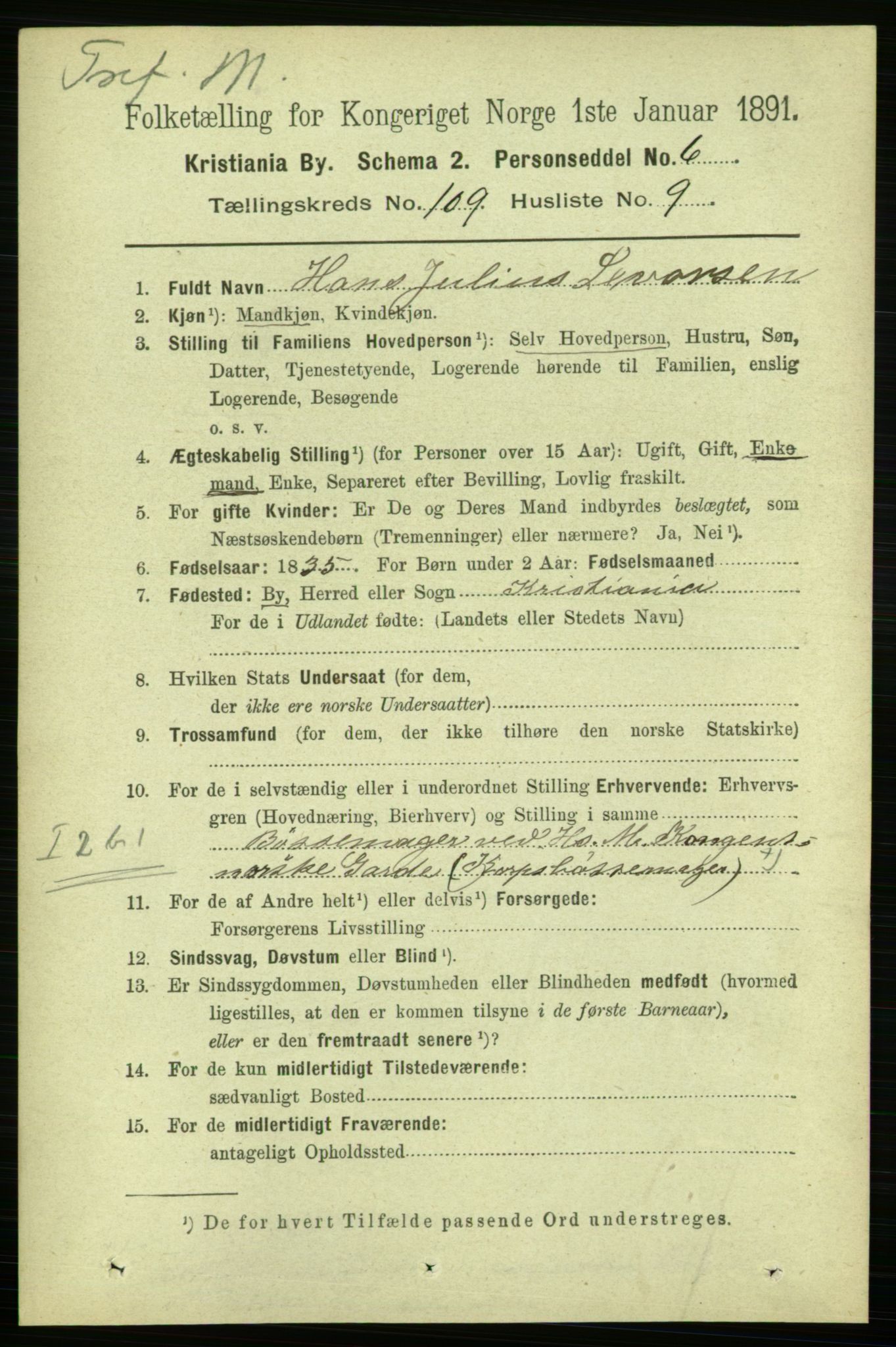 RA, 1891 census for 0301 Kristiania, 1891, p. 56575