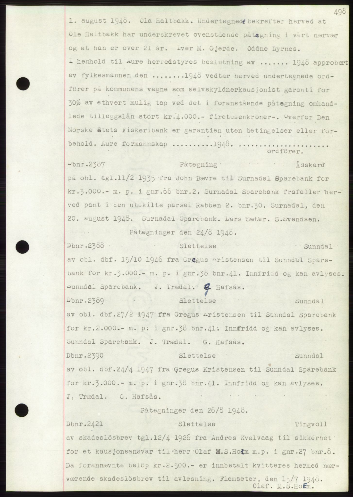 Nordmøre sorenskriveri, AV/SAT-A-4132/1/2/2Ca: Mortgage book no. C82b, 1946-1951, Diary no: : 2387/1948