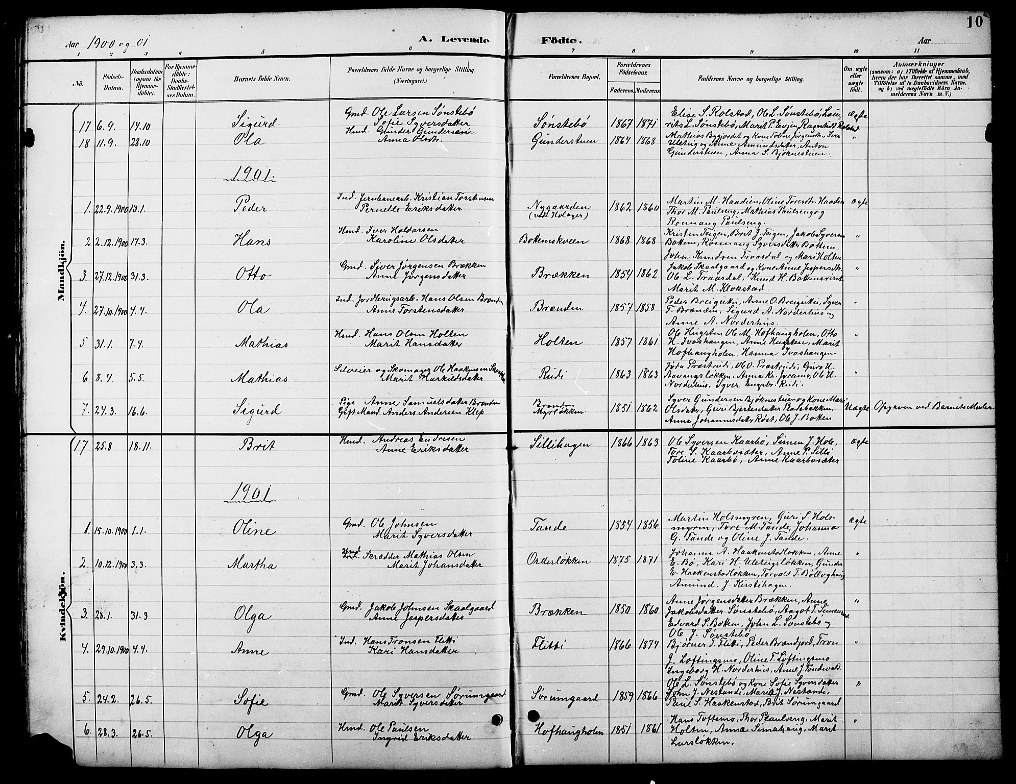 Lesja prestekontor, SAH/PREST-068/H/Ha/Hab/L0007: Parish register (copy) no. 7, 1895-1919, p. 10