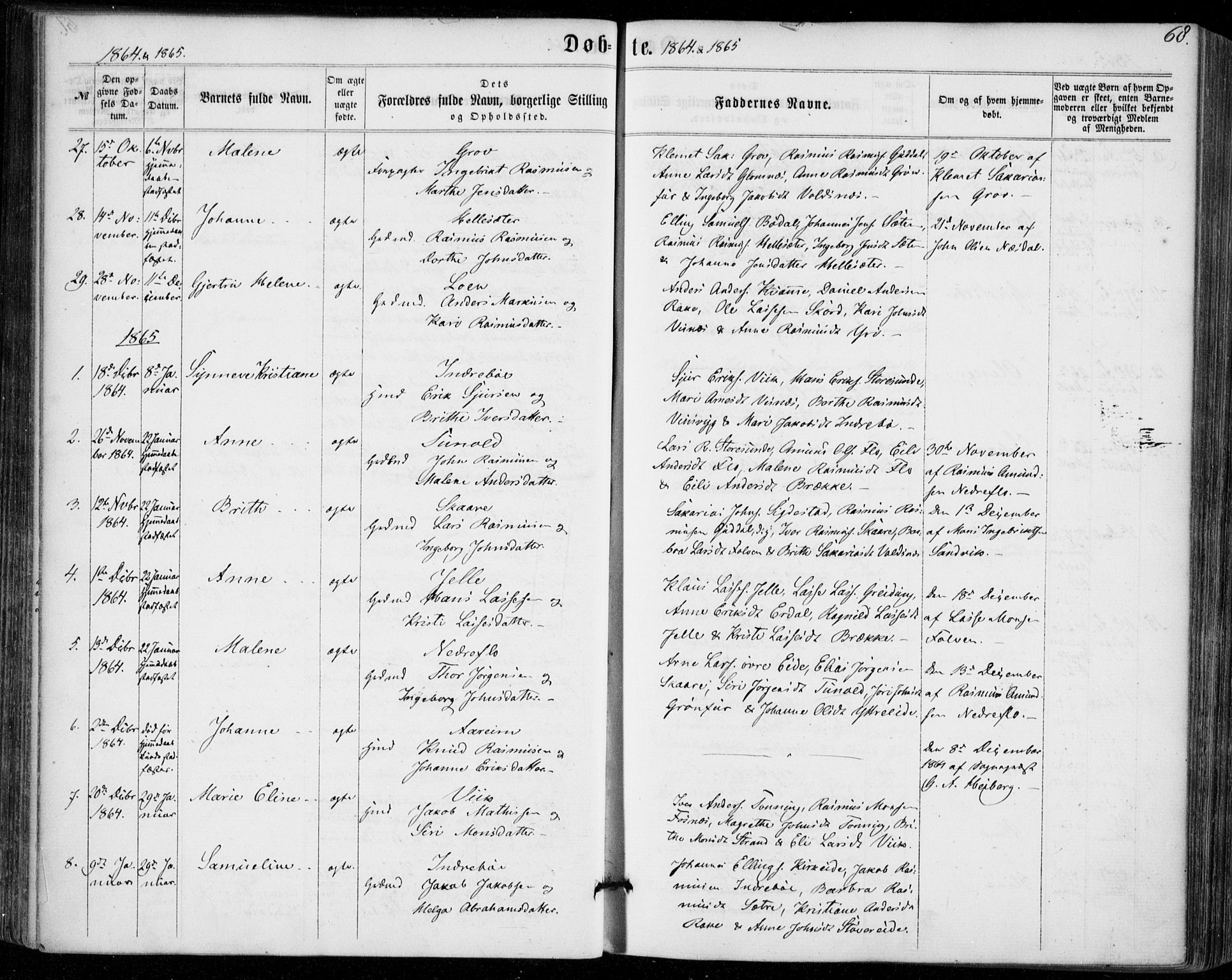 Stryn Sokneprestembete, SAB/A-82501: Parish register (official) no. A 3, 1862-1877, p. 68