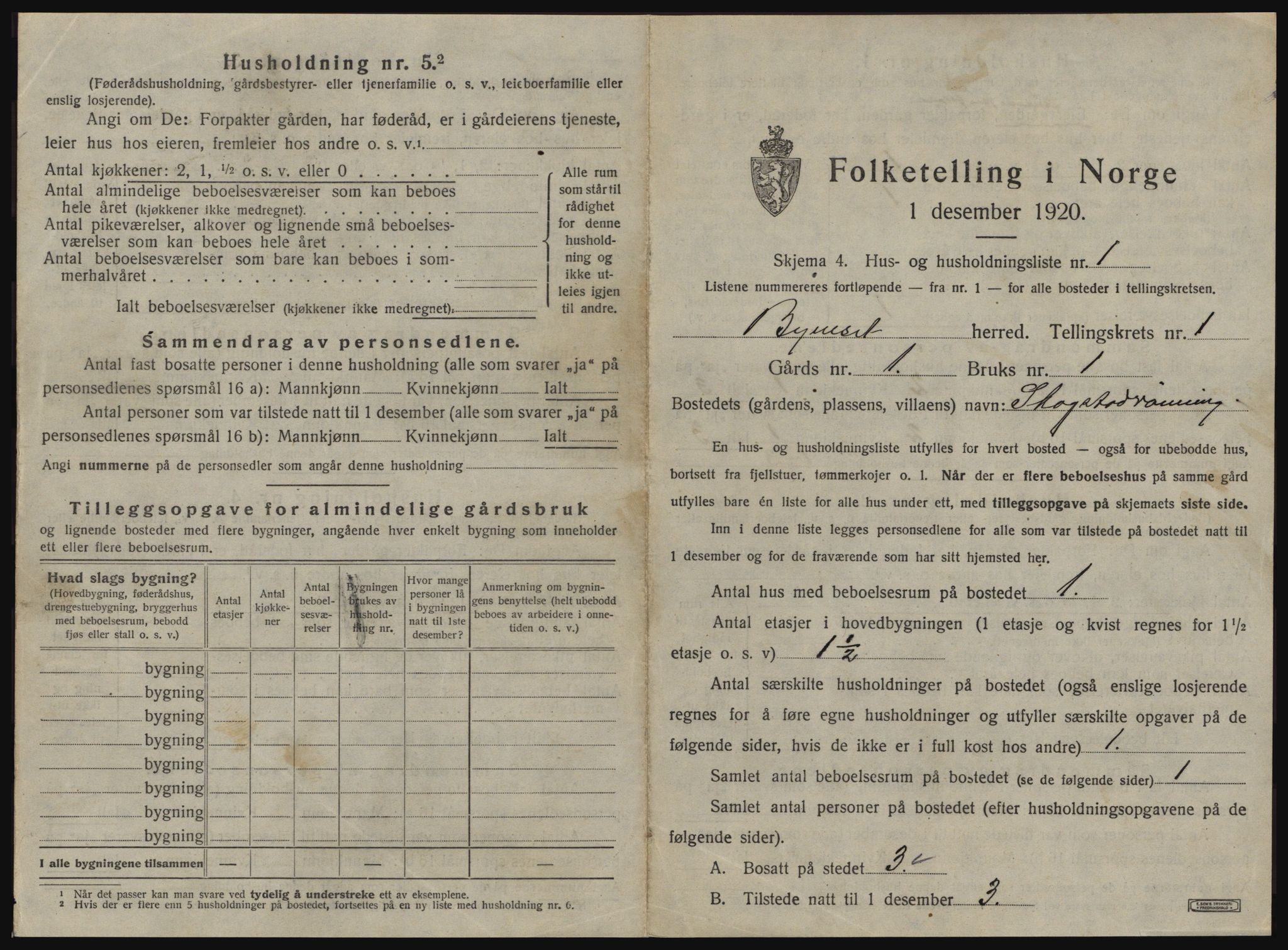 SAT, 1920 census for Byneset, 1920, p. 34