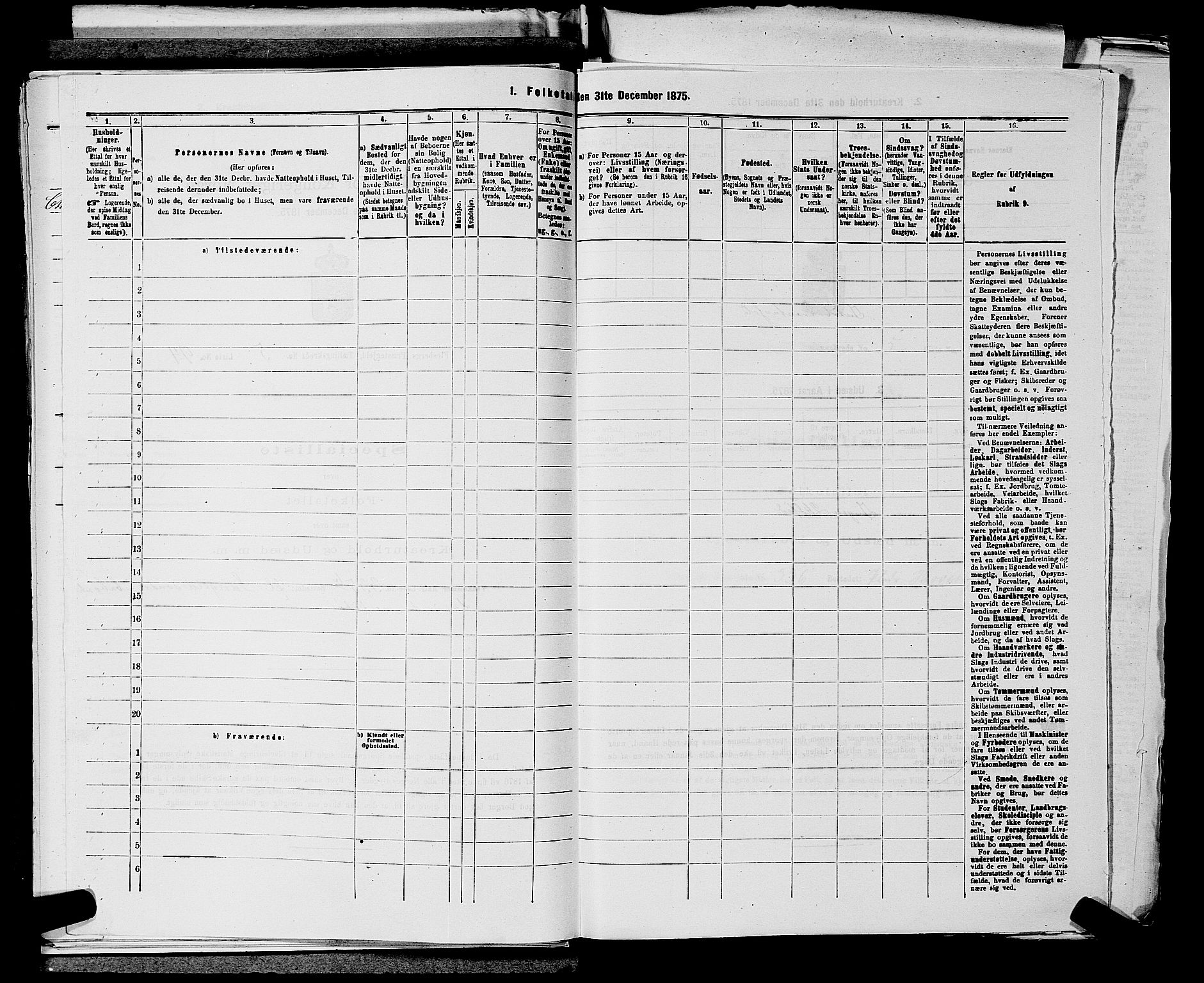 SAKO, 1875 census for 0631P Flesberg, 1875, p. 1074