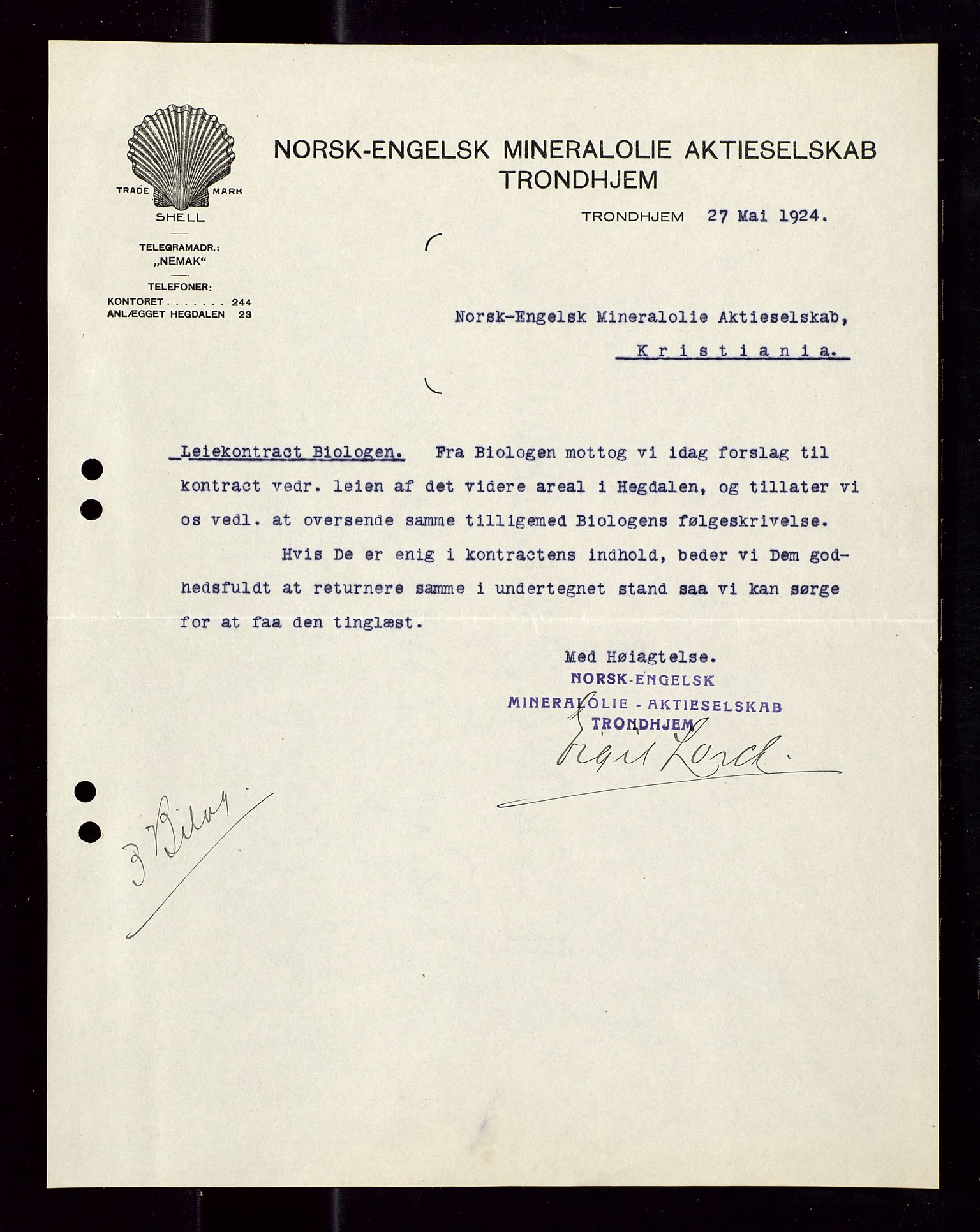 Pa 1521 - A/S Norske Shell, SAST/A-101915/E/Ea/Eaa/L0012: Sjefskorrespondanse, 1924, p. 664