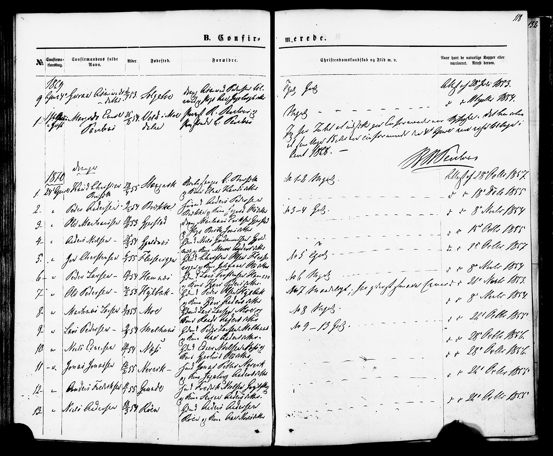 Ministerialprotokoller, klokkerbøker og fødselsregistre - Møre og Romsdal, SAT/A-1454/592/L1027: Parish register (official) no. 592A05, 1865-1878, p. 118