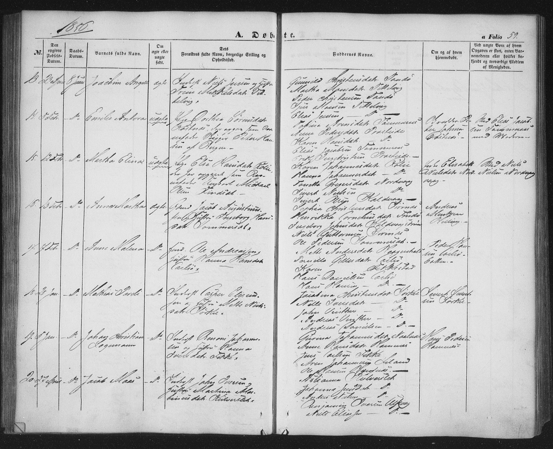 Ministerialprotokoller, klokkerbøker og fødselsregistre - Nordland, SAT/A-1459/859/L0844: Parish register (official) no. 859A04, 1849-1862, p. 59
