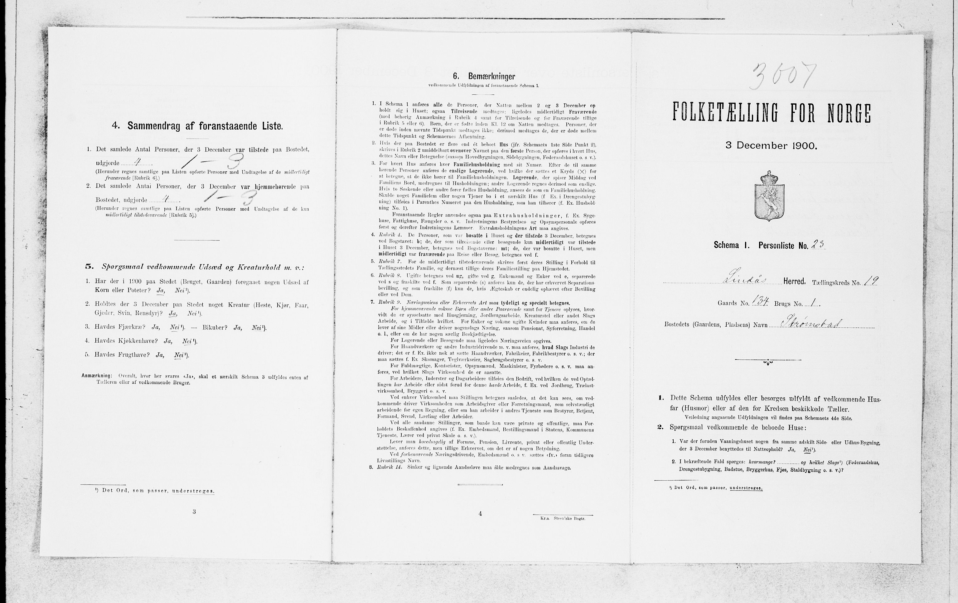 SAB, 1900 census for Lindås, 1900, p. 1557