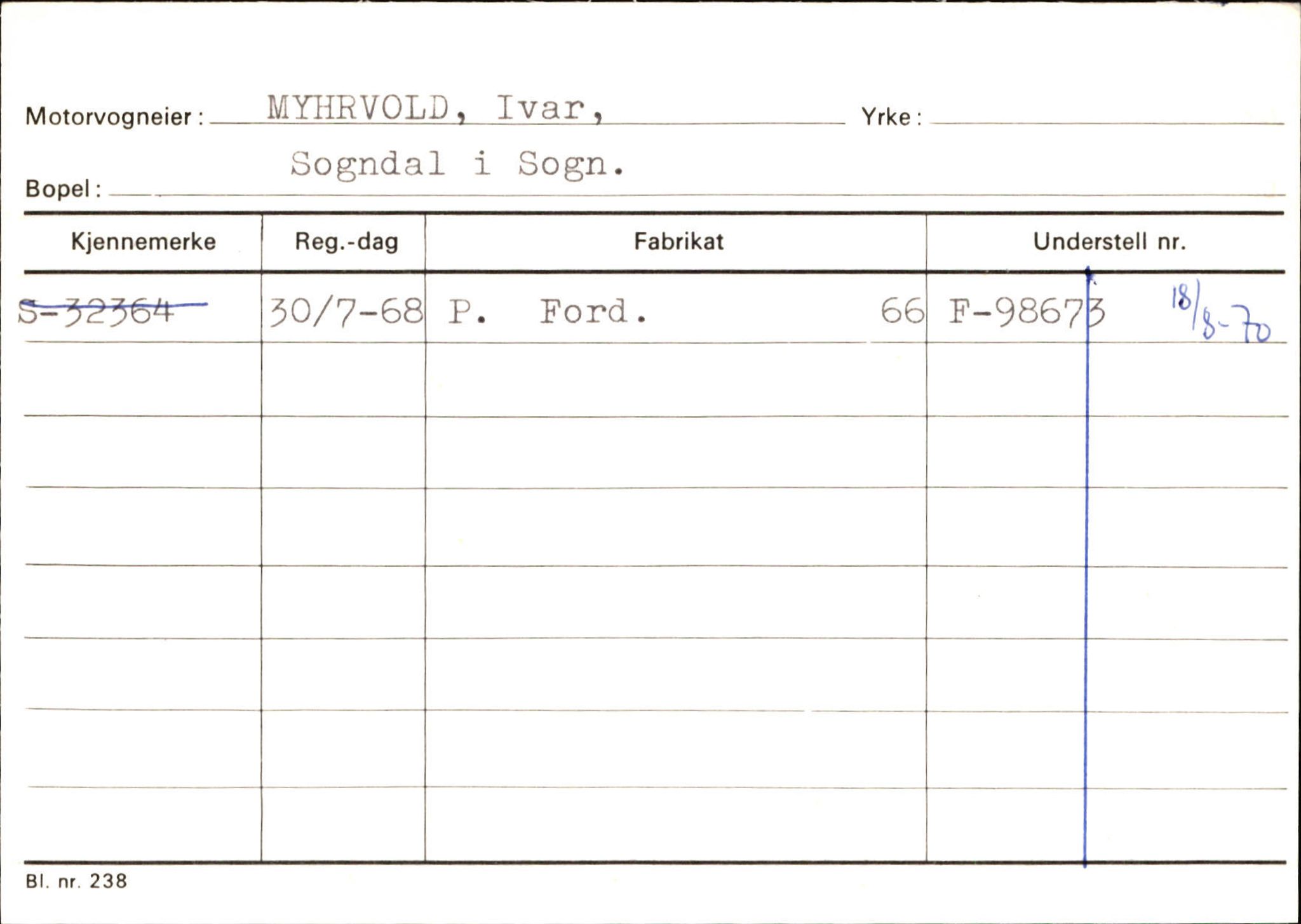 Statens vegvesen, Sogn og Fjordane vegkontor, SAB/A-5301/4/F/L0124: Eigarregister Sogndal A-U, 1945-1975, p. 1716