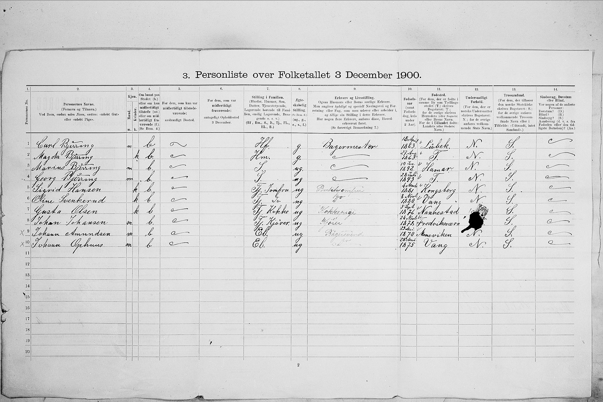 SAO, 1900 census for Kristiania, 1900, p. 70113