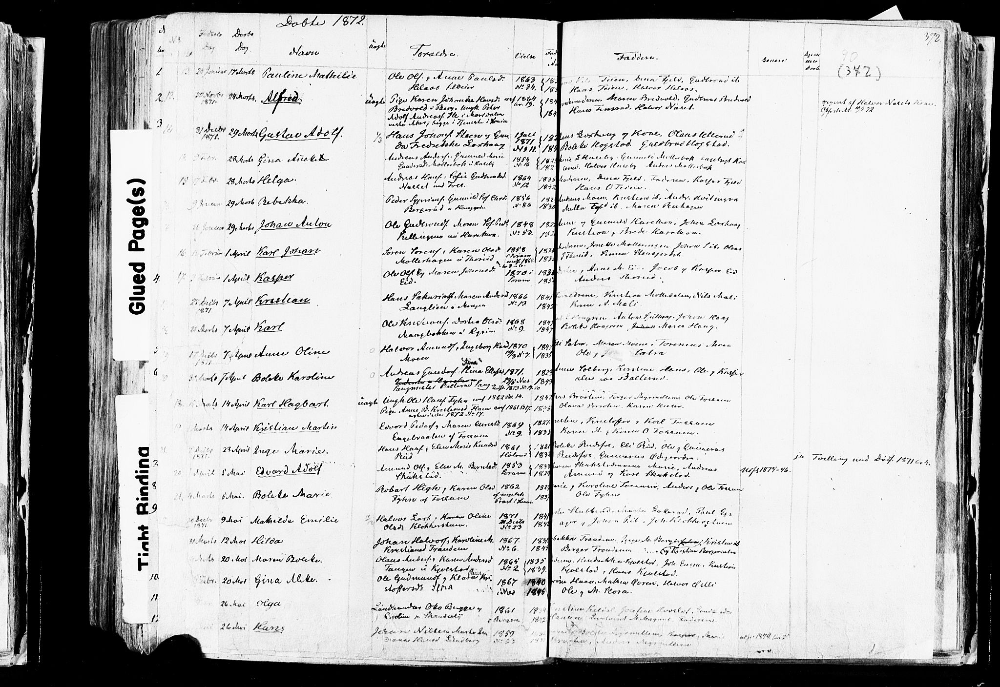 Aurskog prestekontor Kirkebøker, SAO/A-10304a/F/Fa/L0007: Parish register (official) no. I 7, 1854-1877, p. 372
