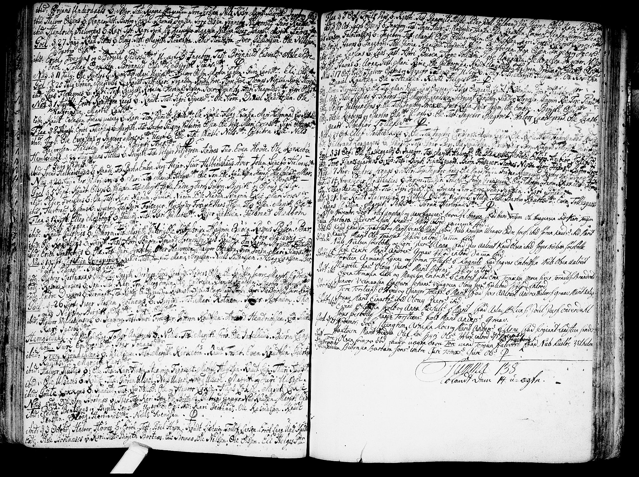 Nes kirkebøker, SAKO/A-236/F/Fa/L0002: Parish register (official) no. 2, 1707-1759, p. 153