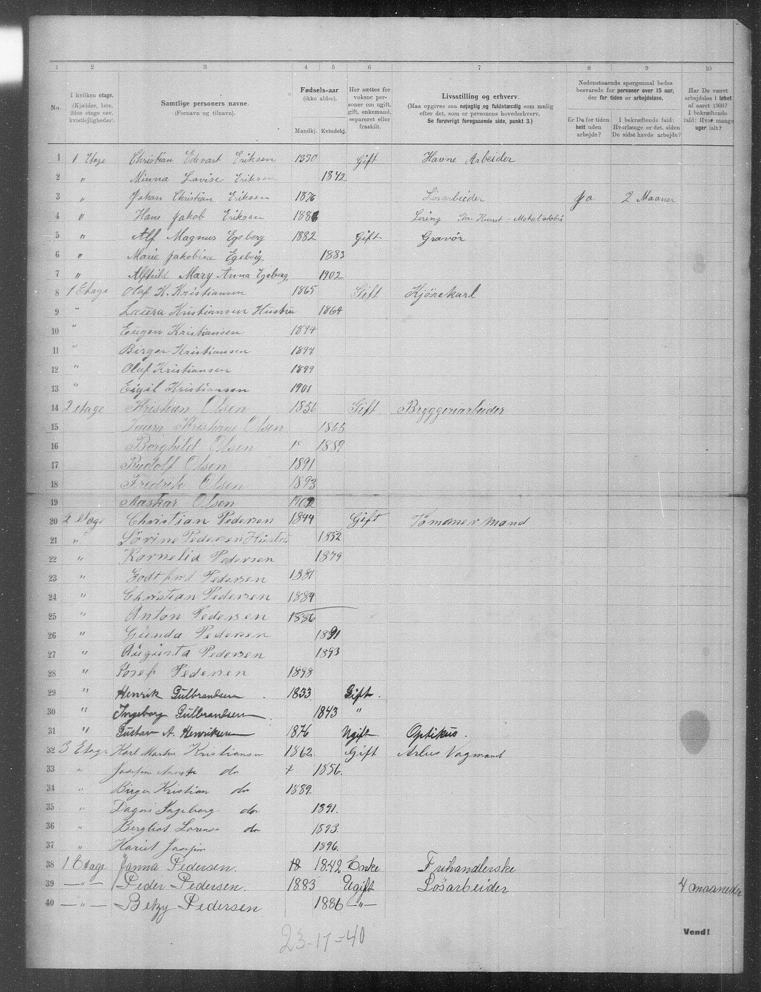 OBA, Municipal Census 1903 for Kristiania, 1903, p. 23473