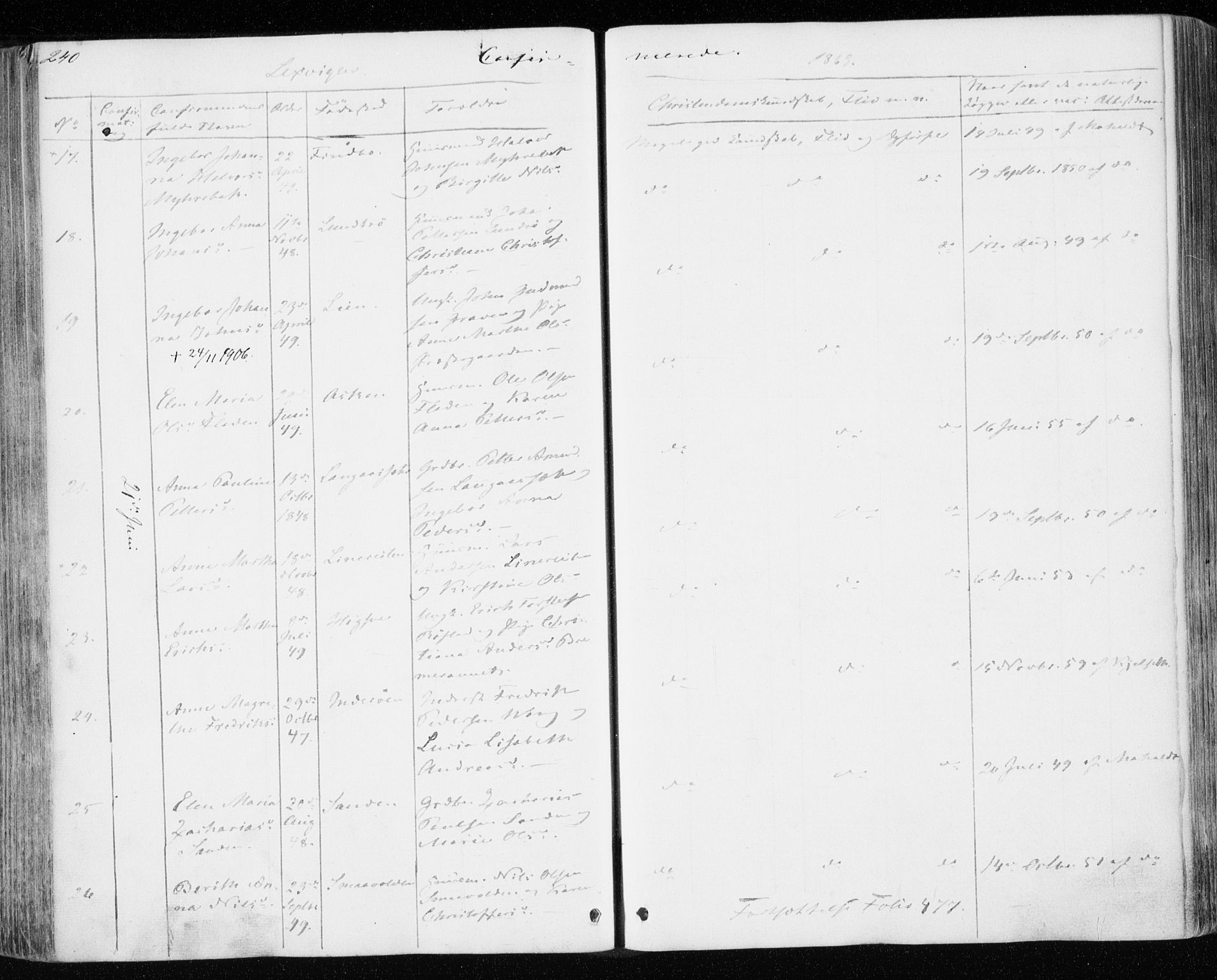 Ministerialprotokoller, klokkerbøker og fødselsregistre - Nord-Trøndelag, AV/SAT-A-1458/701/L0008: Parish register (official) no. 701A08 /1, 1854-1863, p. 240