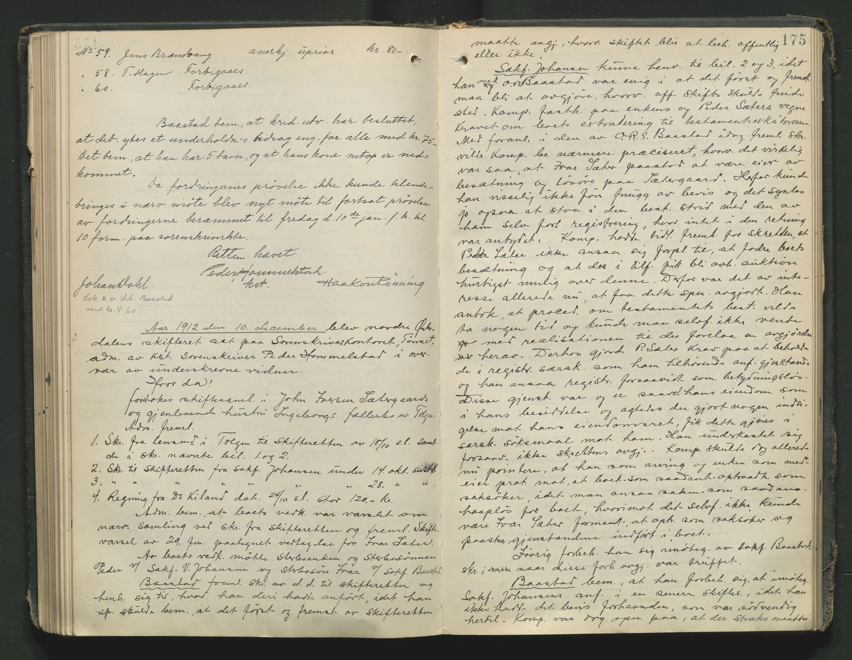 Nord-Østerdal tingrett, AV/SAH-TING-020/J/Jc/L0005: Skifteforhandlingsprotokoll, 1907-1914, p. 175