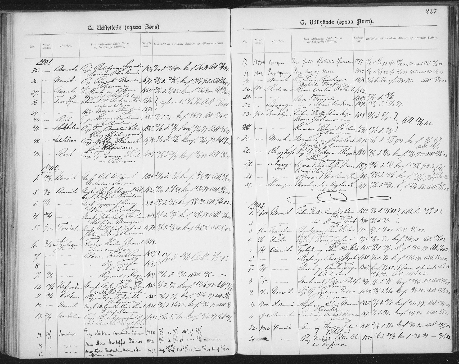 Ministerialprotokoller, klokkerbøker og fødselsregistre - Nordland, SAT/A-1459/801/L0012: Parish register (official) no. 801A12, 1900-1916, p. 237