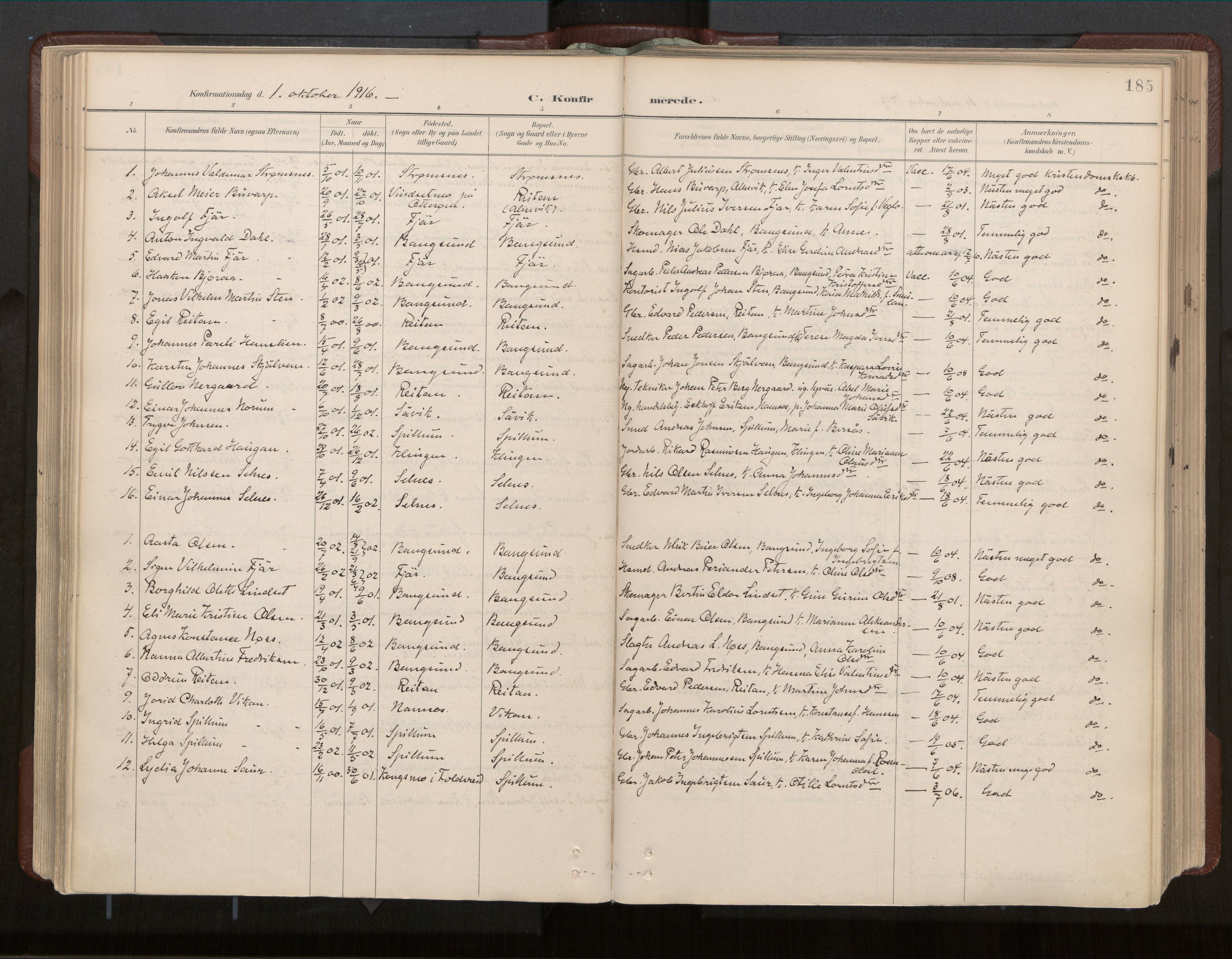 Ministerialprotokoller, klokkerbøker og fødselsregistre - Nord-Trøndelag, SAT/A-1458/770/L0589: Parish register (official) no. 770A03, 1887-1929, p. 185