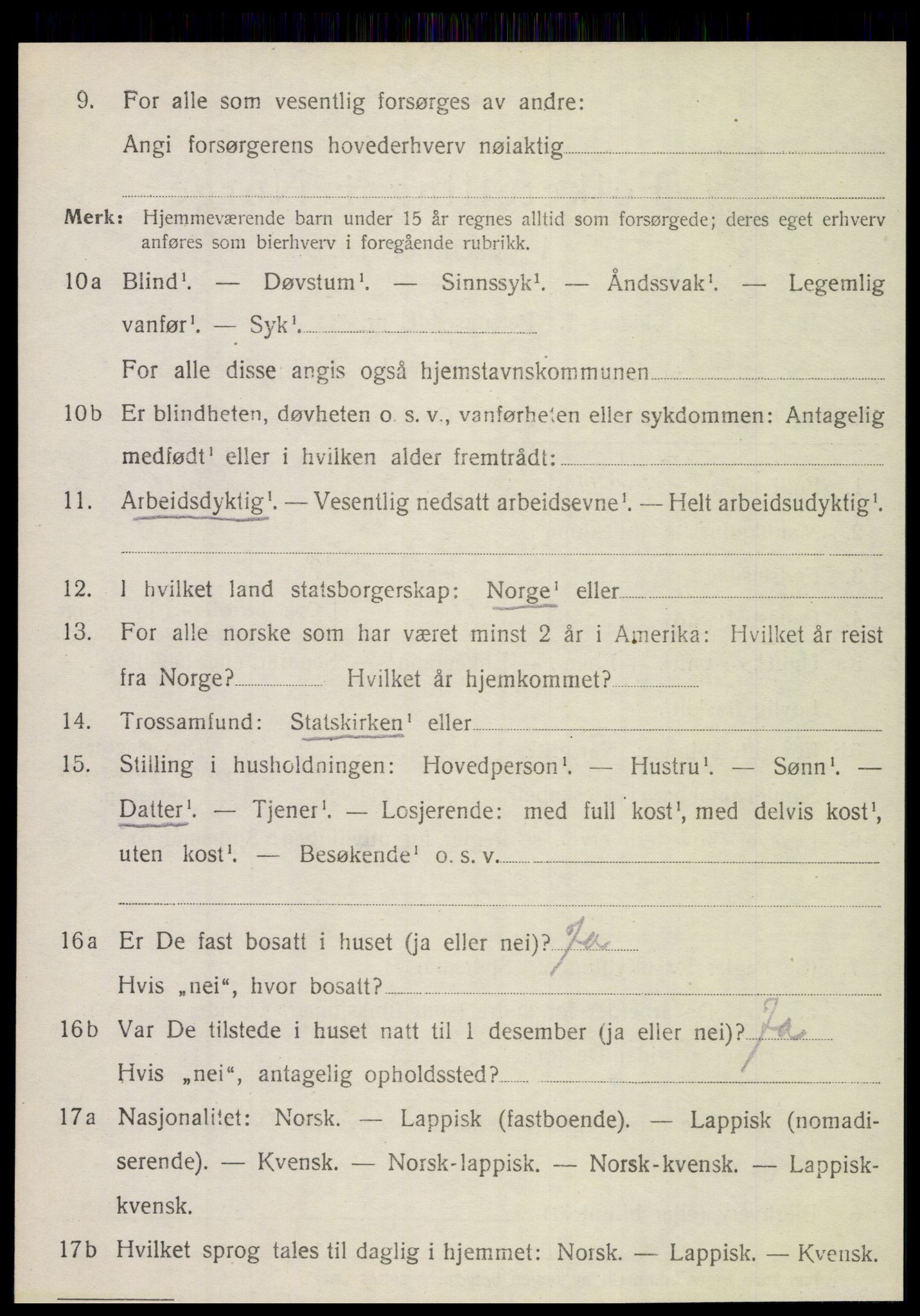 SAT, 1920 census for Hemnes, 1920, p. 5925