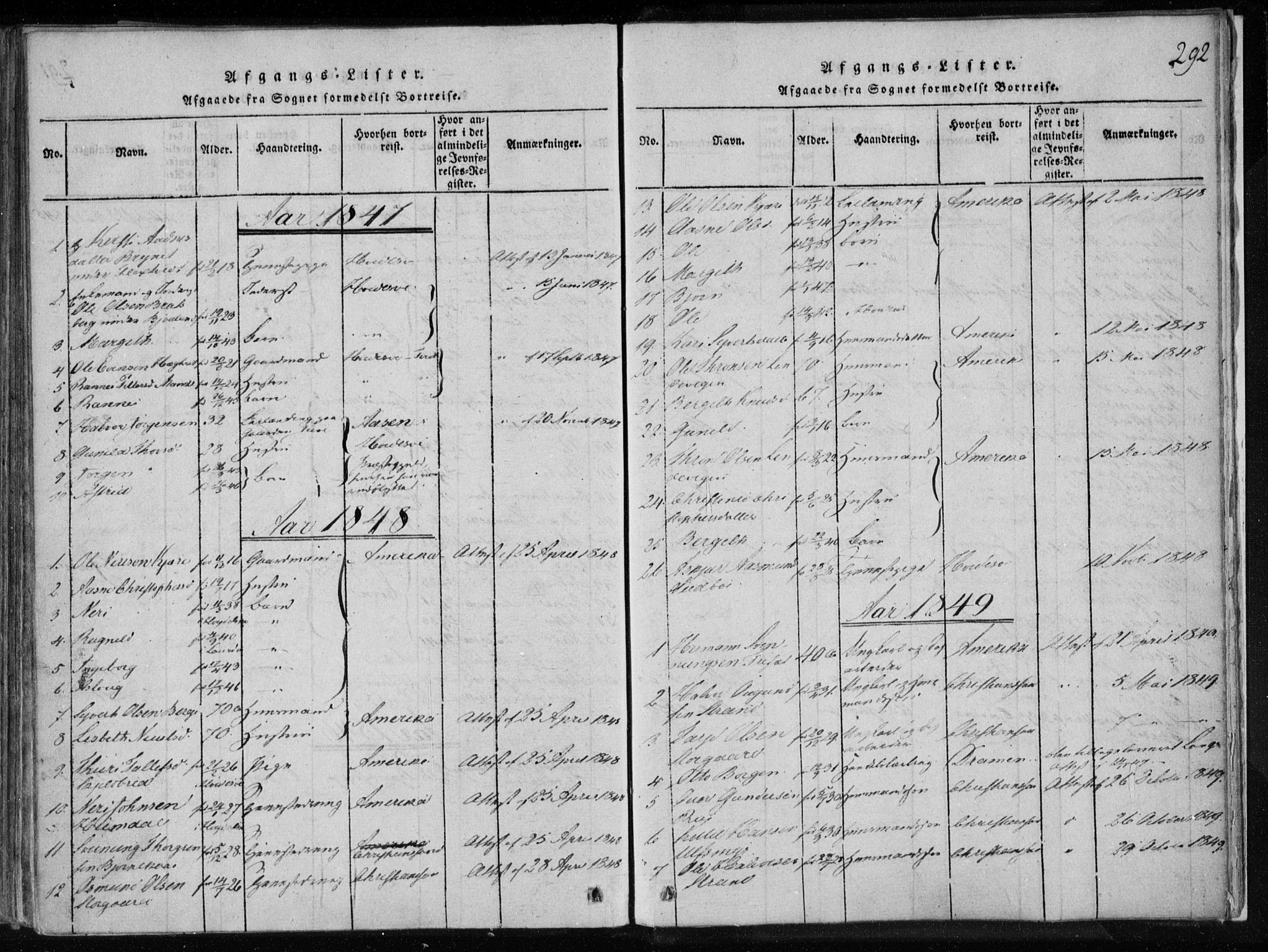 Lårdal kirkebøker, SAKO/A-284/F/Fa/L0005: Parish register (official) no. I 5, 1815-1860, p. 292
