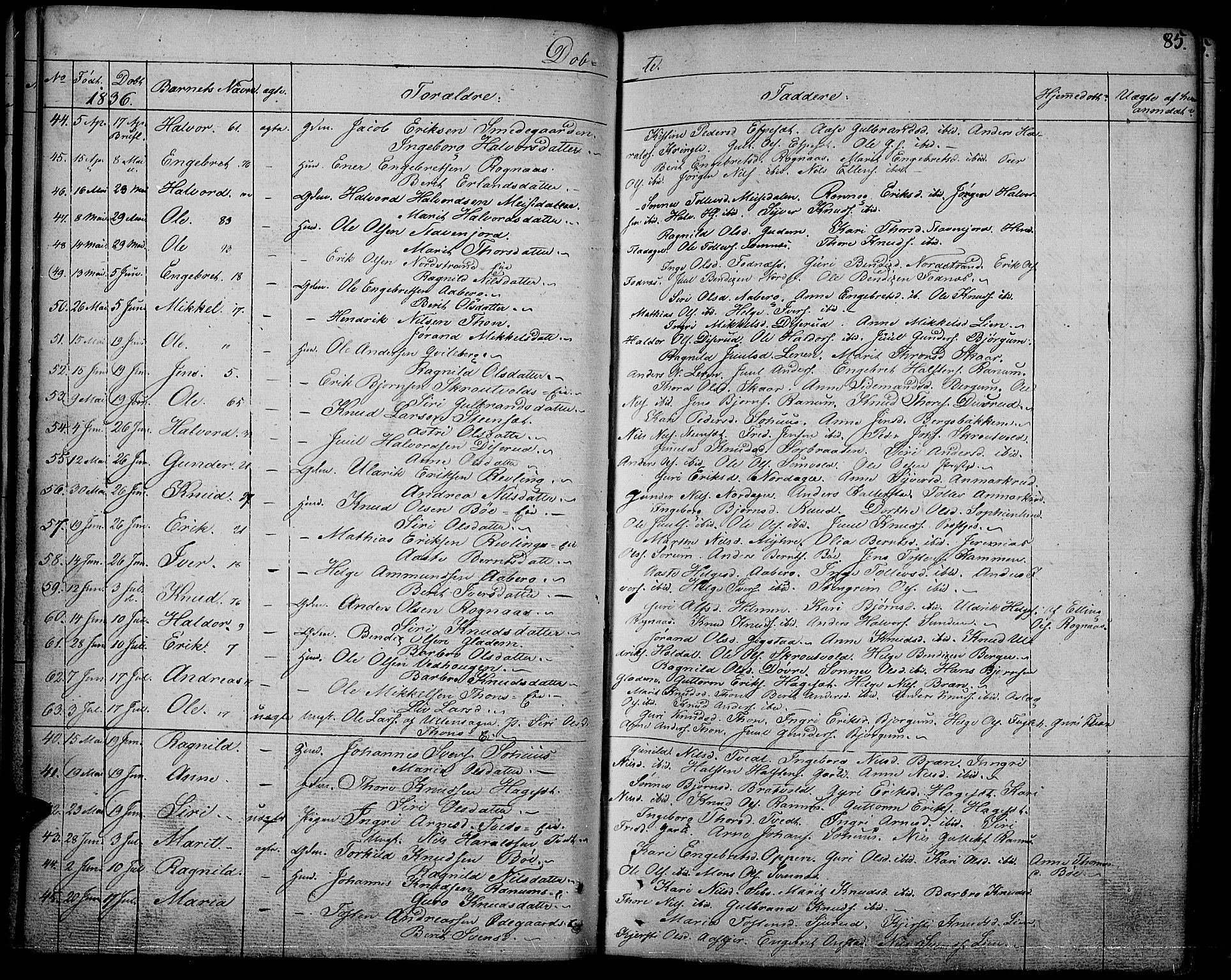 Nord-Aurdal prestekontor, AV/SAH-PREST-132/H/Ha/Haa/L0003: Parish register (official) no. 3, 1828-1841, p. 85