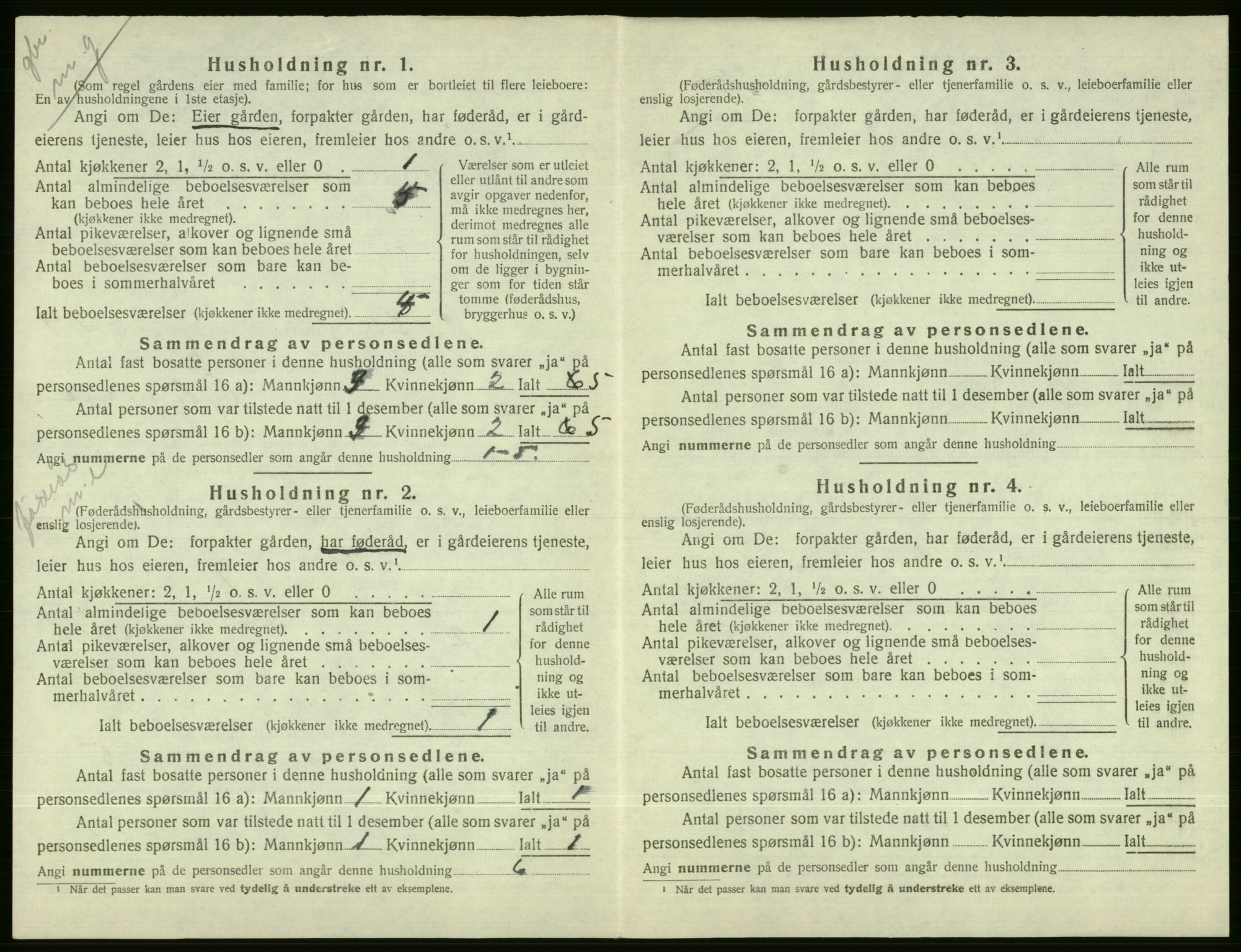 SAB, 1920 census for Voss, 1920, p. 2616