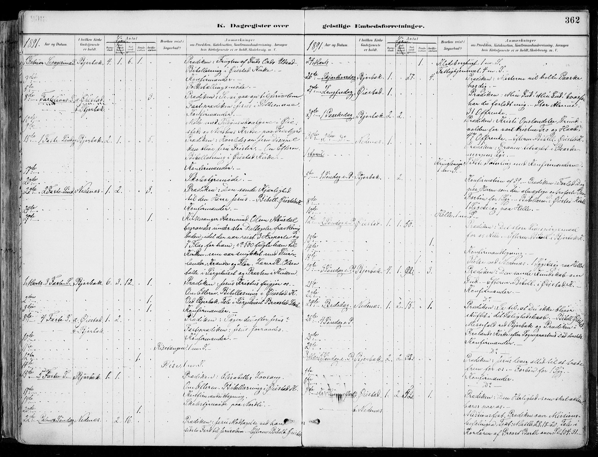 Øyestad sokneprestkontor, AV/SAK-1111-0049/F/Fa/L0017: Parish register (official) no. A 17, 1887-1896, p. 362