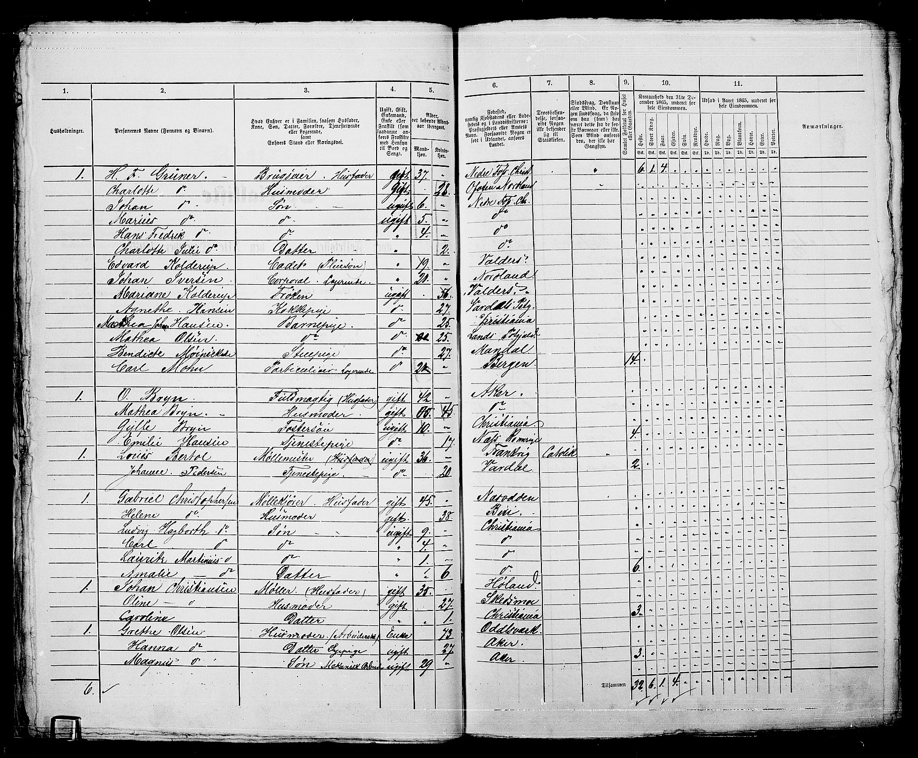 RA, 1865 census for Kristiania, 1865, p. 4462