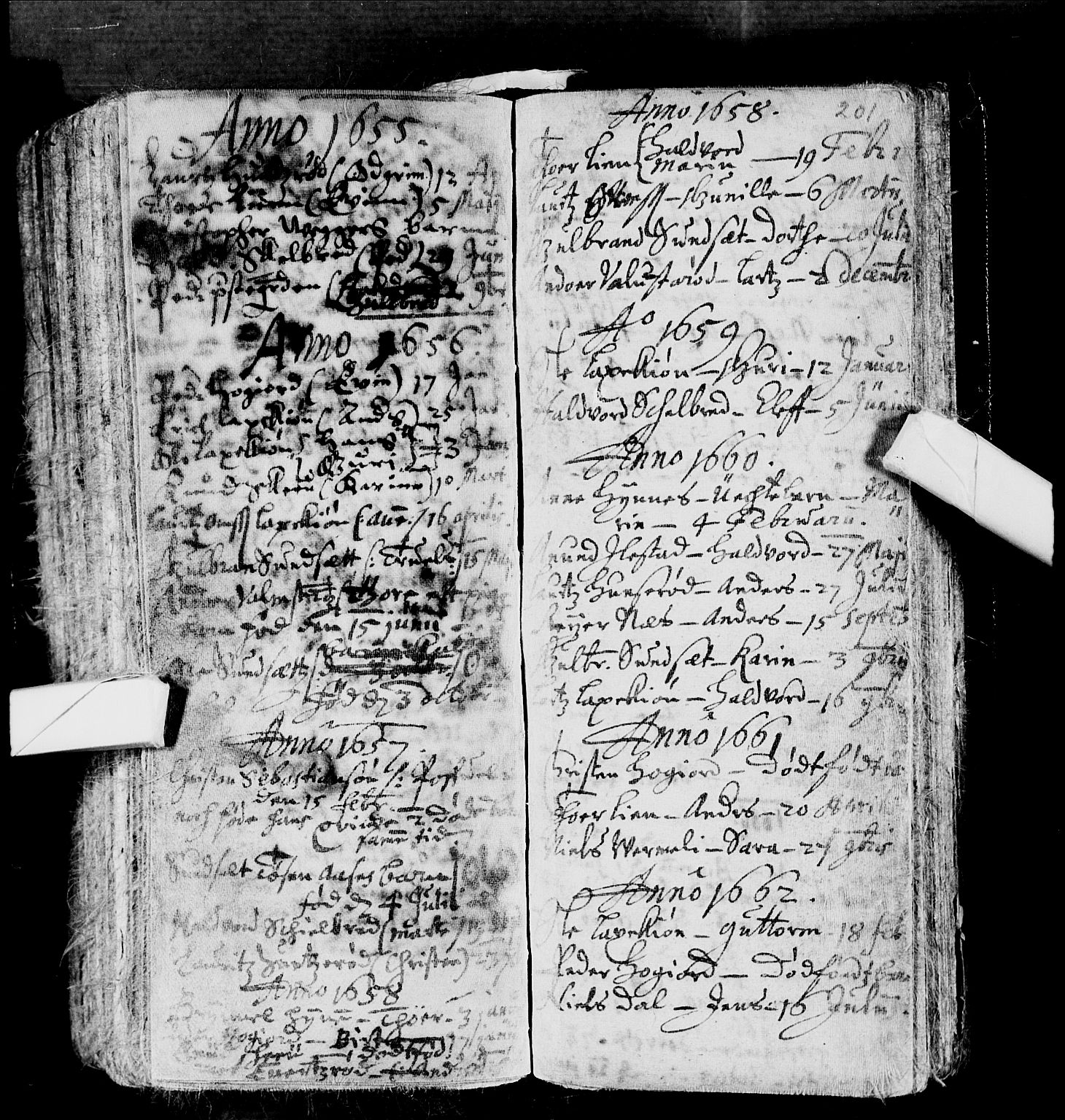 Andebu kirkebøker, AV/SAKO-A-336/F/Fa/L0001: Parish register (official) no. 1 /3, 1623-1738, p. 201