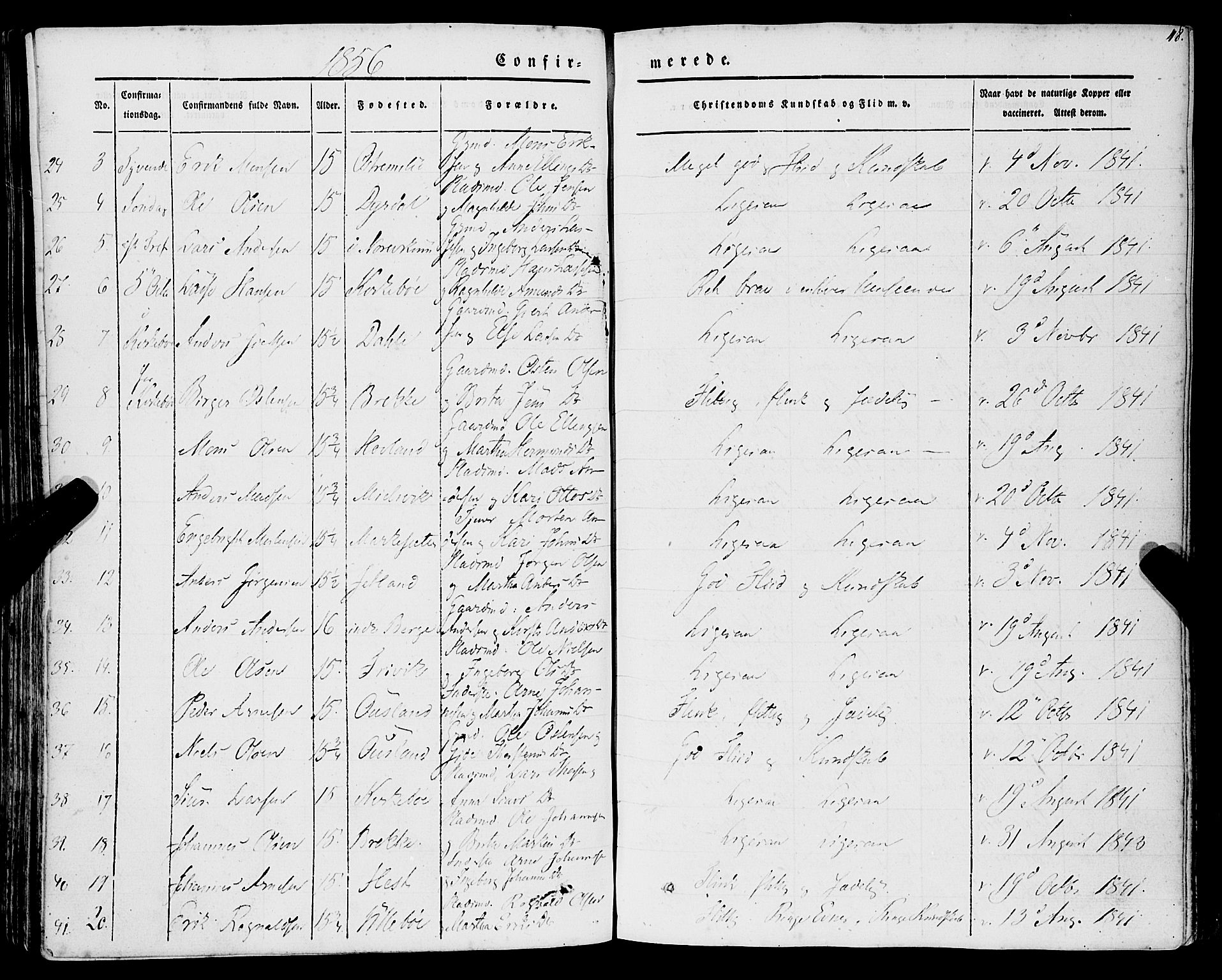 Lavik sokneprestembete, AV/SAB-A-80901: Parish register (official) no. A 3, 1843-1863, p. 48