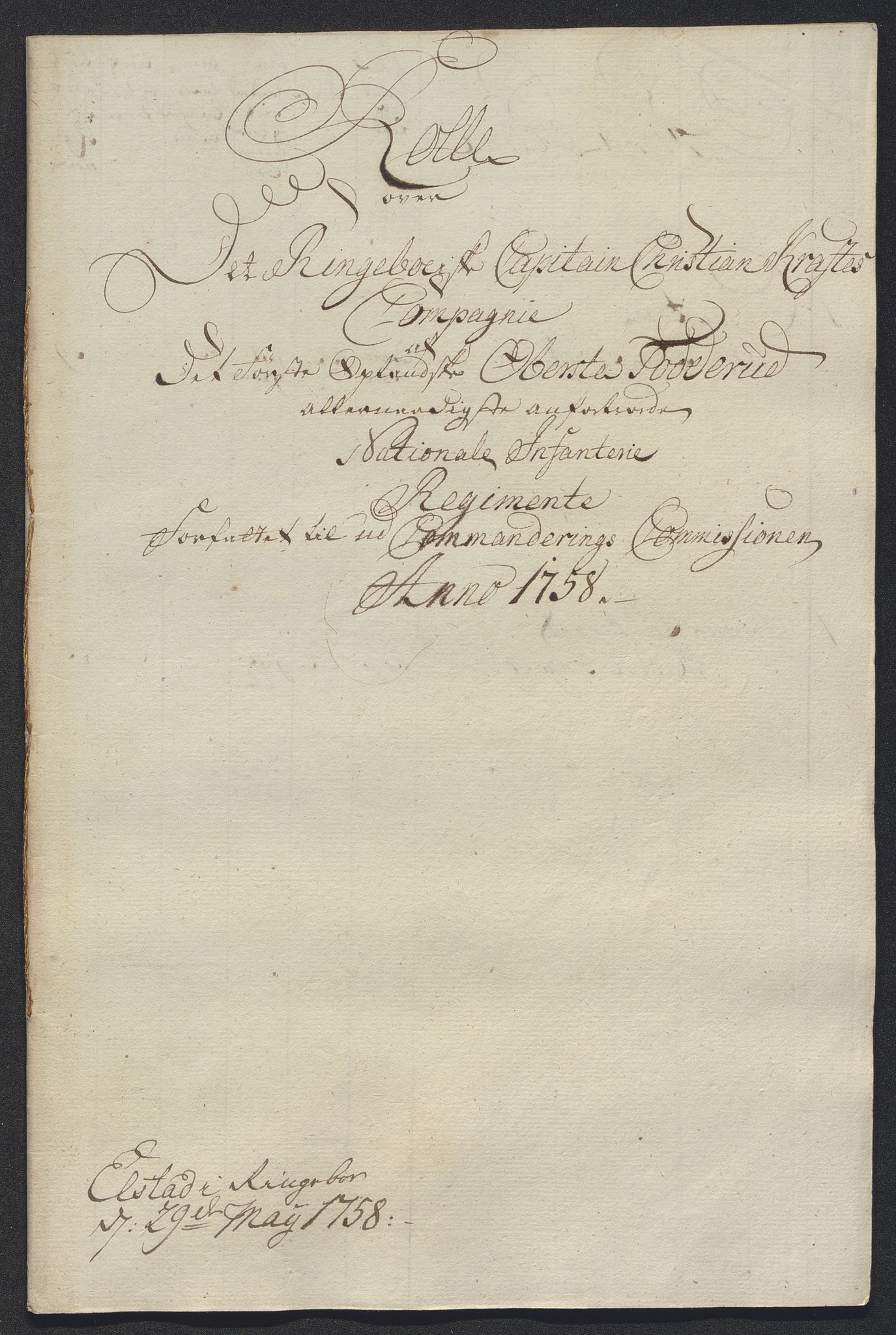 Kommanderende general (KG I) med Det norske krigsdirektorium, AV/RA-EA-5419/E/Ec/L0021: Ruller over nedkommanderte mannskap, 1758-1762, p. 104