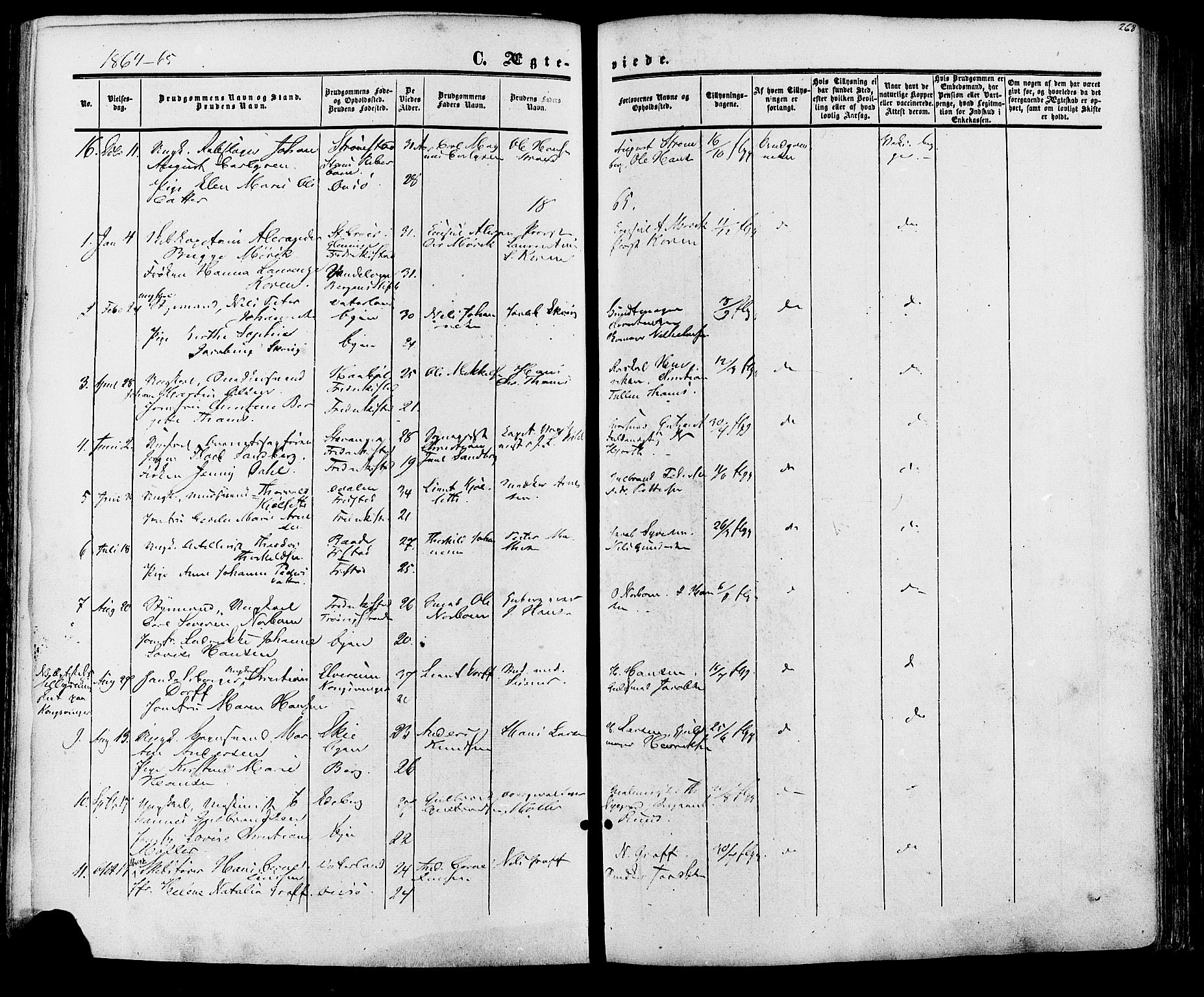 Fredrikstad prestekontor Kirkebøker, SAO/A-11082/F/Fa/L0006: Parish register (official) no. 6, 1857-1878, p. 268