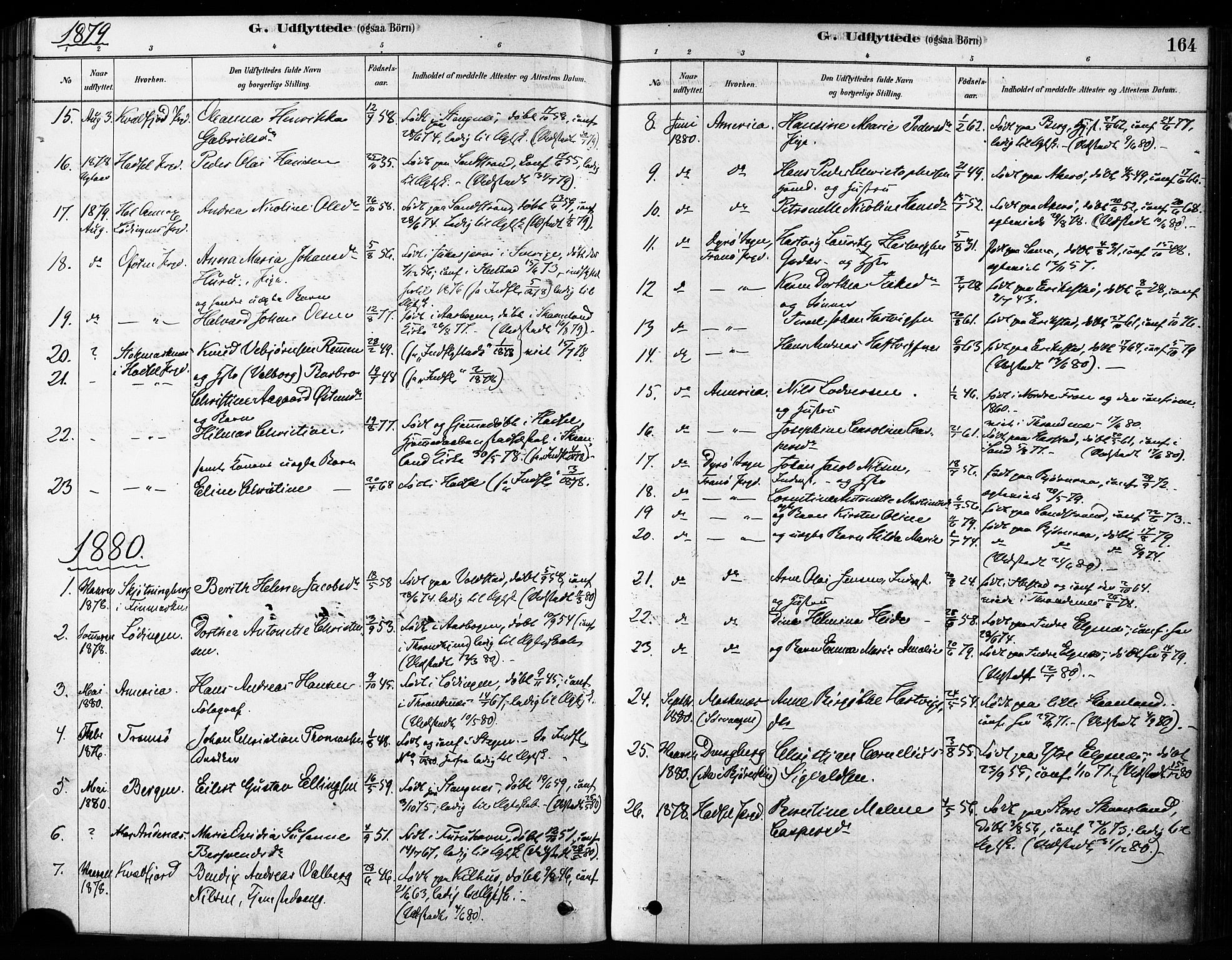 Trondenes sokneprestkontor, SATØ/S-1319/H/Ha/L0015kirke: Parish register (official) no. 15, 1878-1889, p. 164