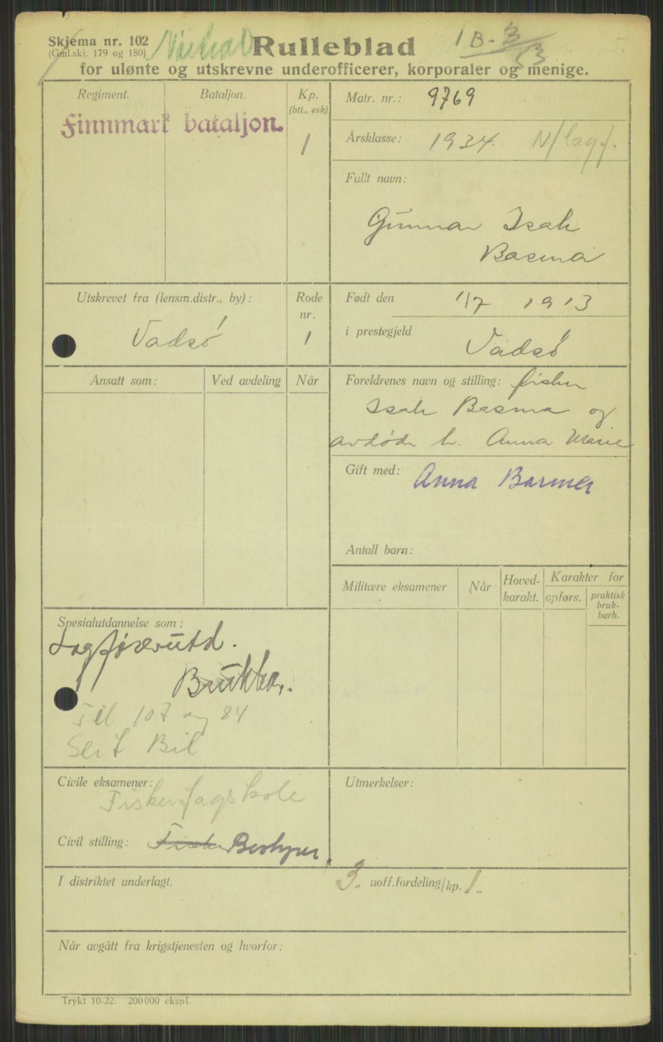 Forsvaret, Varanger bataljon, AV/RA-RAFA-2258/1/D/L0441: Rulleblad for fødte 1913-1917, 1913-1917, p. 21