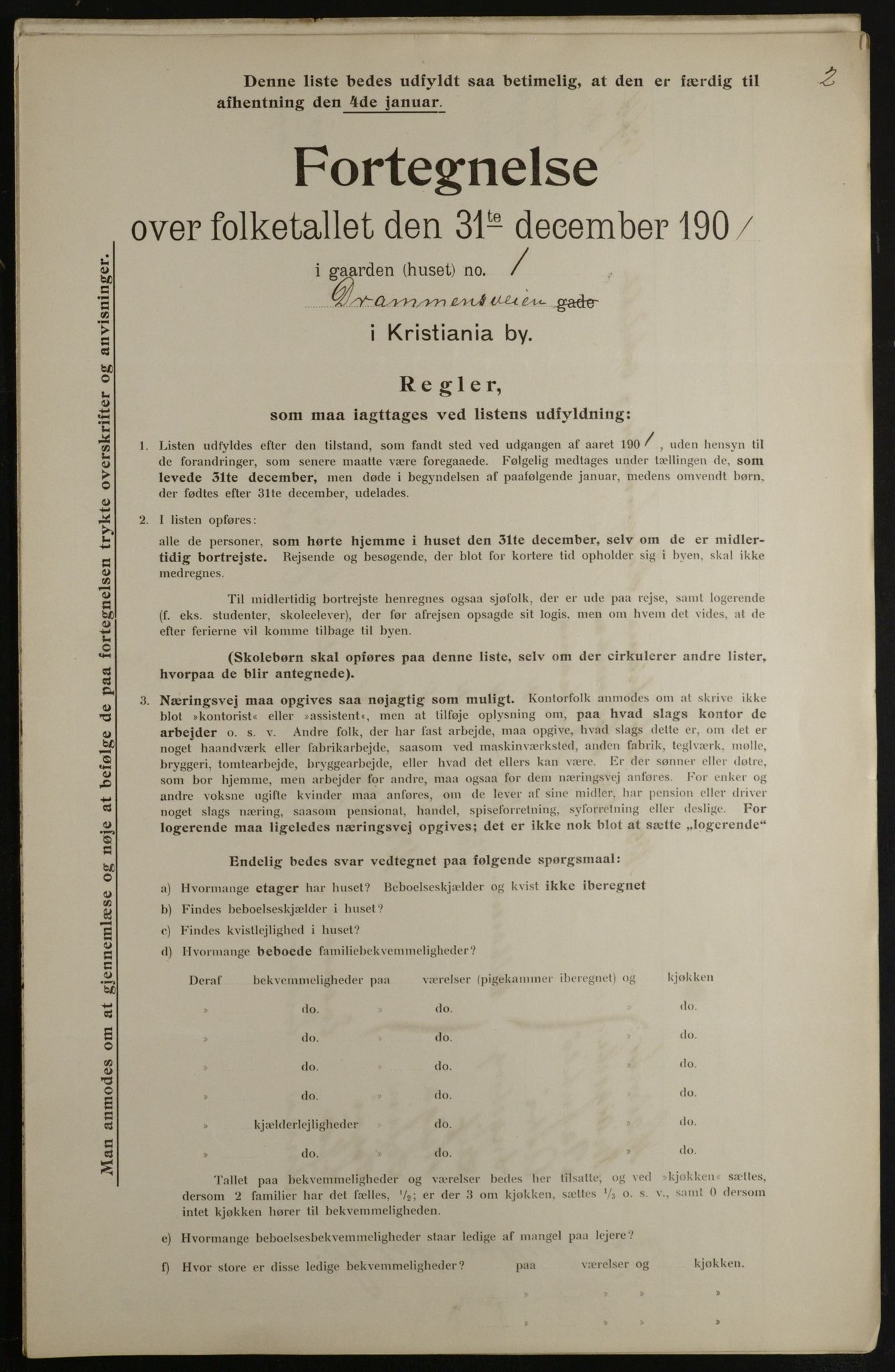 OBA, Municipal Census 1901 for Kristiania, 1901, p. 2630